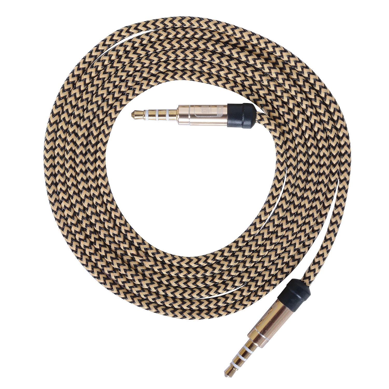Gioiabazaar Nylon Braided 5ft / 1.5m Long Aux Audio Cable with 3.5mm Male to Male Gold Plated Connectors (Yellow) (B078NW3D8M) Amazon Price History, Amazon Price Tracker