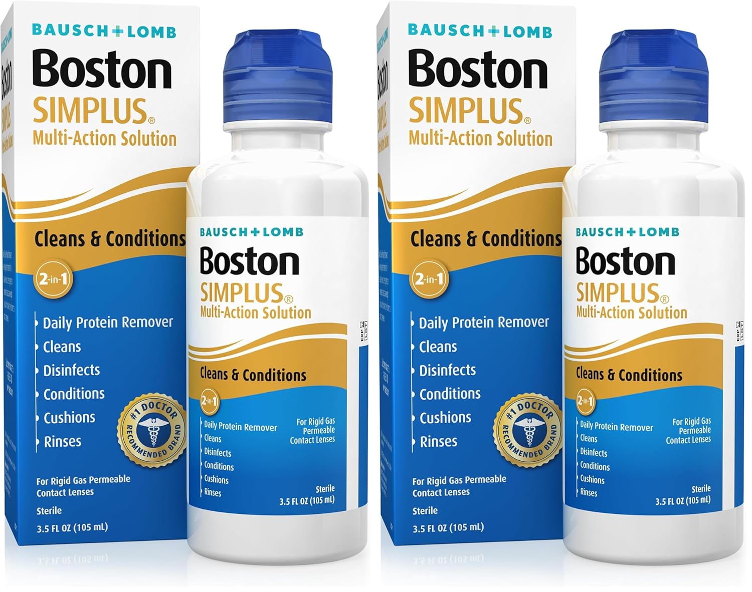 Boston Simplus Contact Lens Solution for Gas Permeable Contact Lenses 3 5 Fl Oz Pack of 2