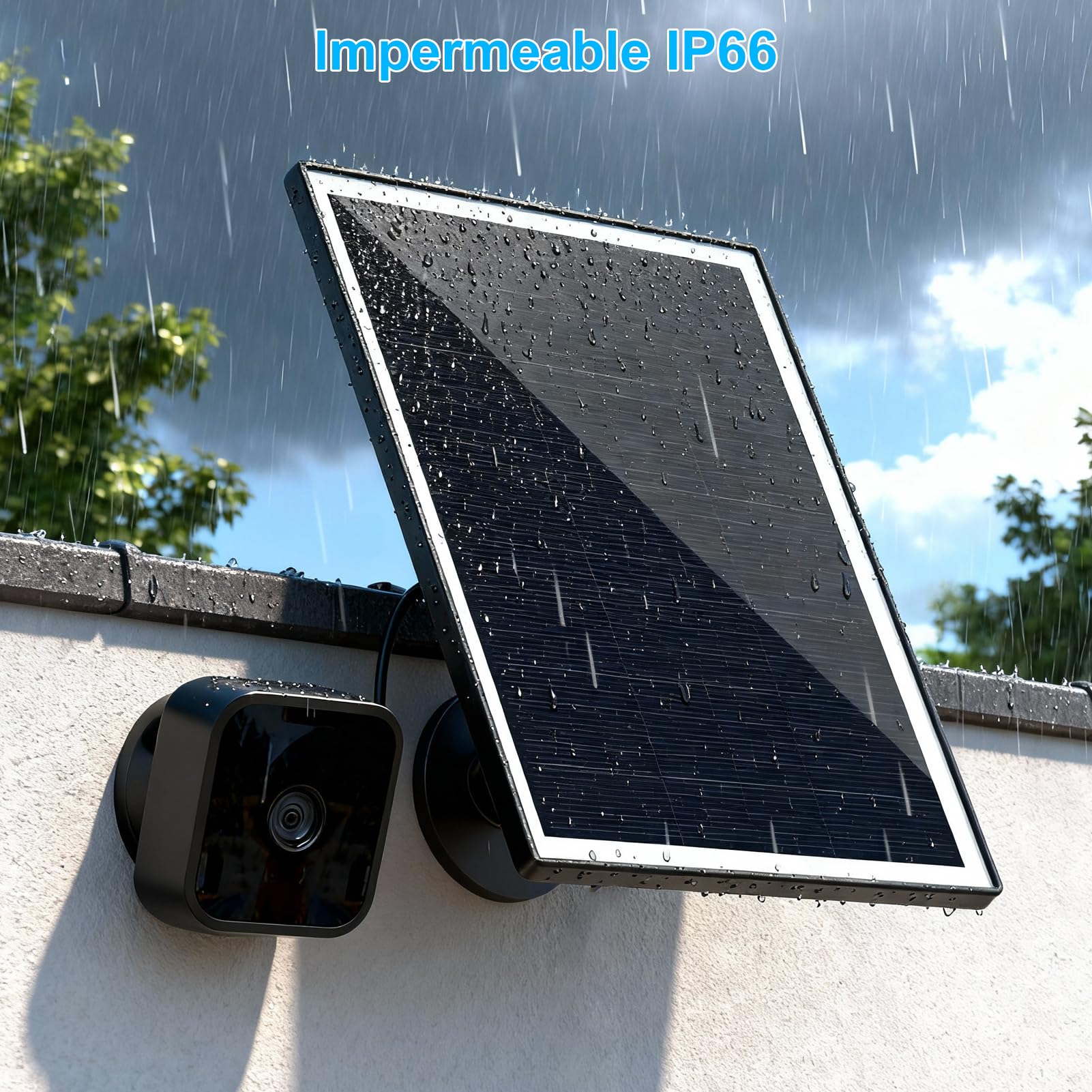 Panel Solar con Montaje Giratorio de 360 ​​grados, Carga Solar Eficiente, Seguro y a Prueba de Agua, Silicio Monocristalino, Material ABS, Instalación Versátil, Diseñada (2 PCS)
