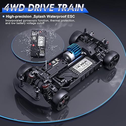 Miniatura 4 de HAIBOXING 2197 RC Drift Cars escala 118 de alta velocidad con giroscopio, autos de control remoto de 2.4 GHz 28 KMH RTR para niños y adultos, auto