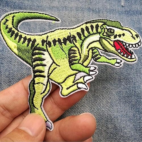 Miniatura 3 de 15 parches para planchar con diseño de dinosaurios para ropa, lindos dibujos animados, para coserplanchar, divertidos dinosaurios, parche bordado