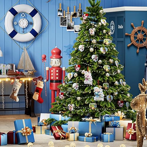 Miniatura 7 de witfox Personalized Photo Christmas Ornaments 2023 - Custom Picture Text Ornaments for Christmas Tree, Home Decor Hanging Ceramic Ornaments, Custom