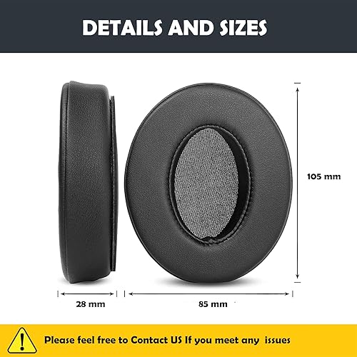 Miniatura 4 de Almohadillas de repuesto compatibles con Taotronics TT-BH22, TT BH22 almohadillas de alta calidad para auriculares con piel de proteína más suave,