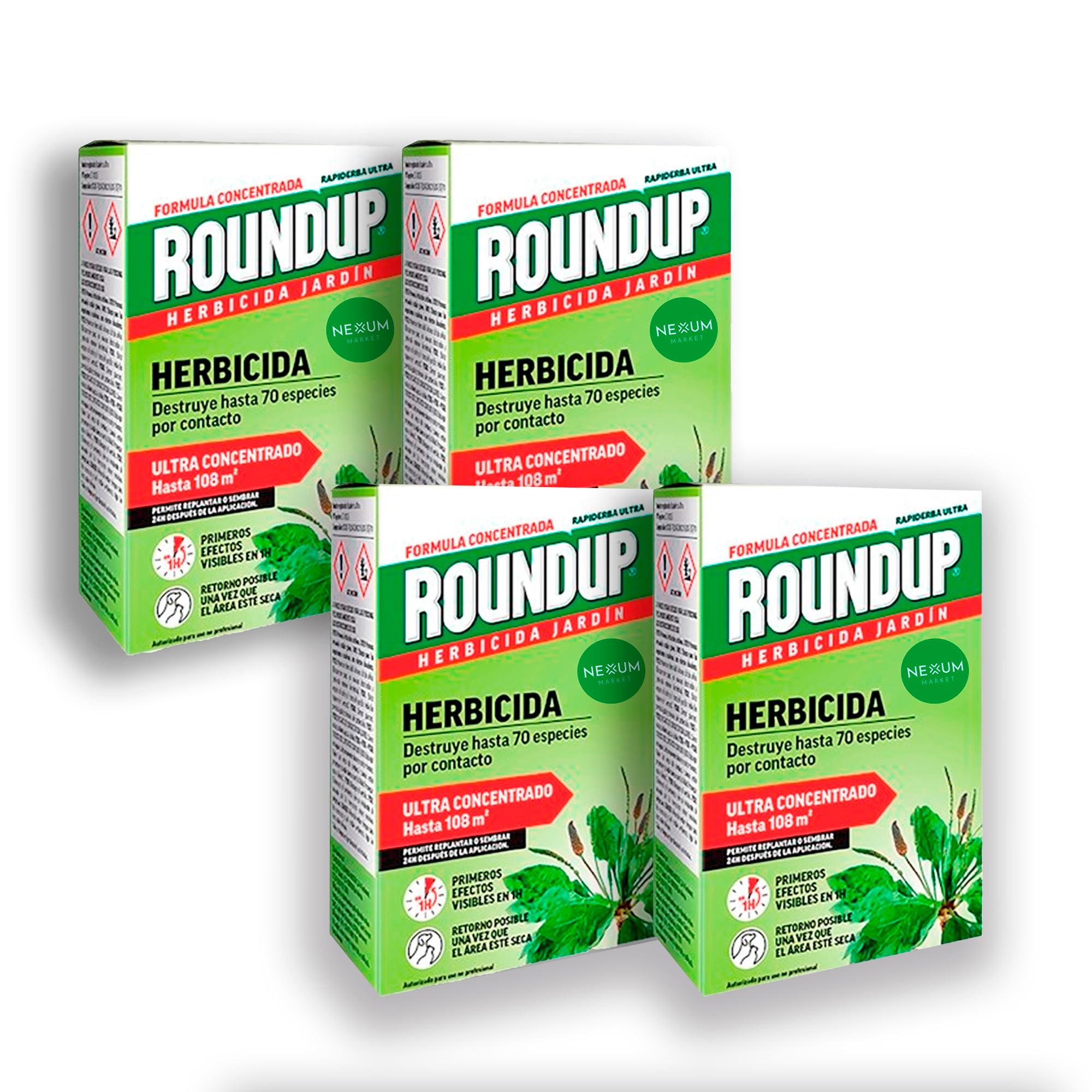 ROUNDUP Herbicida para todo tipo de malas hierbas cubre hasta 108 m2 | 250ml para 5 litros de Agua | Formula Concentrada | Efectos en 1 hora | Elimina hasta 70 especies de hierbas/musgo | Nexum Market — view 7