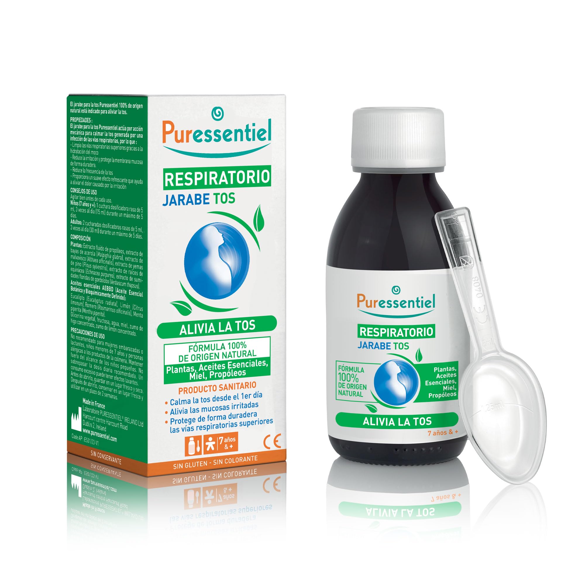 Puressentiel - Respiratorio - Jarabe para la tos Respiratorio - Calma la tos desde el primer día y alivia las mucosas irritadas - 125 ml