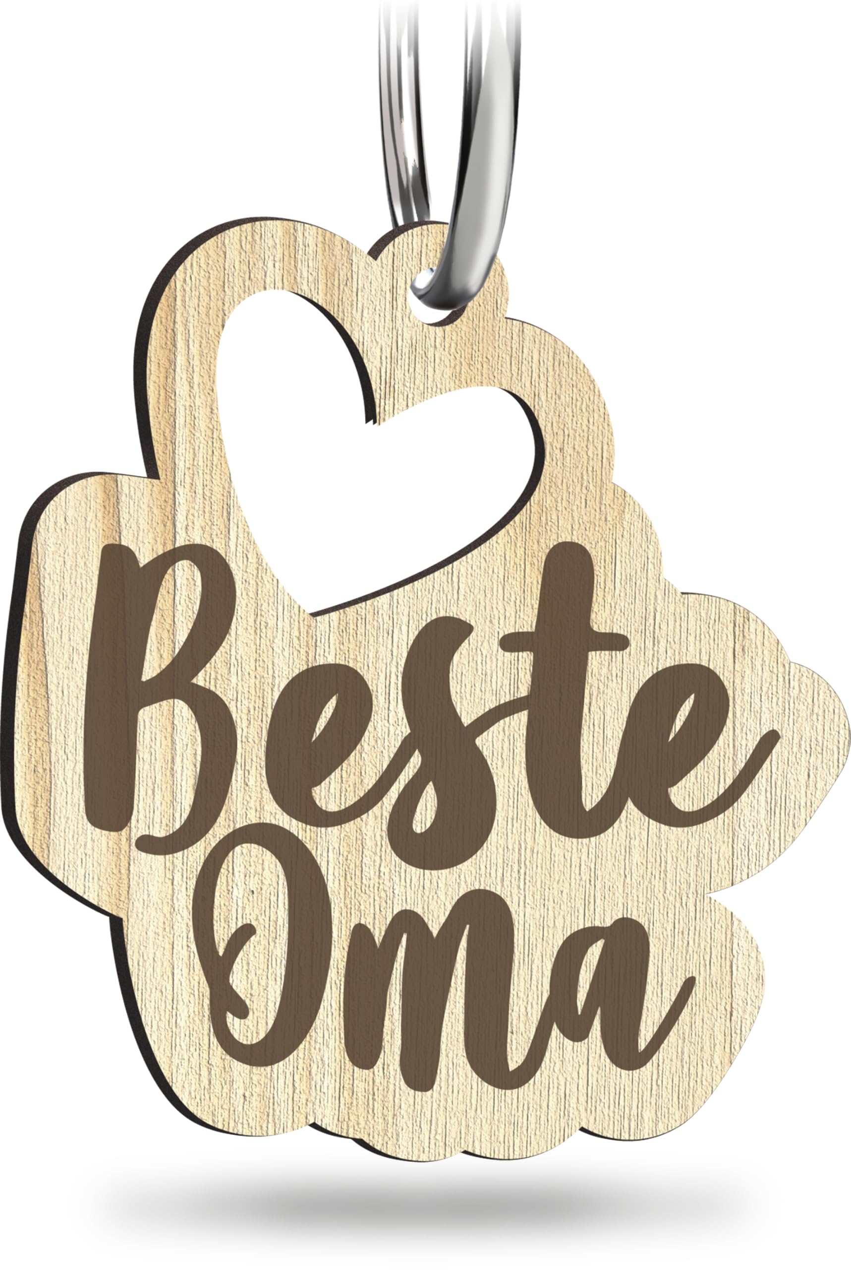 Oma Geschenk - Beste Oma Schlüsselanhänger handgemacht aus Holz, Glücksbringer, Beste Oma der Welt, Oma Geschenk Engel Glücksbringer, Geschenk für die Großmutter, Geschenke Oma