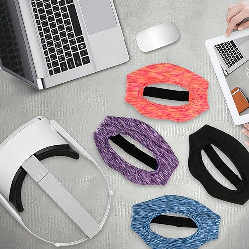 Miniatura 2 de 4 Pack Ermorgen Sweat Guard Band Compatible for Quest 3, Breathable Face Cover Virtual Reality Accessories, Elastic Adjustable Protect Facial Skin