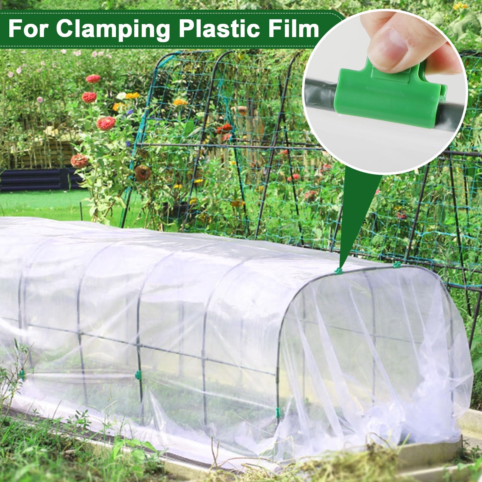 Cerchi Per Serra Da Giardino, 6 Pezzi In Acciaio Rivestito Plastica, 50x50 Cm, Supporti Per Coperture Antigelo E Reti Ombreggianti, Telaio Per Piante