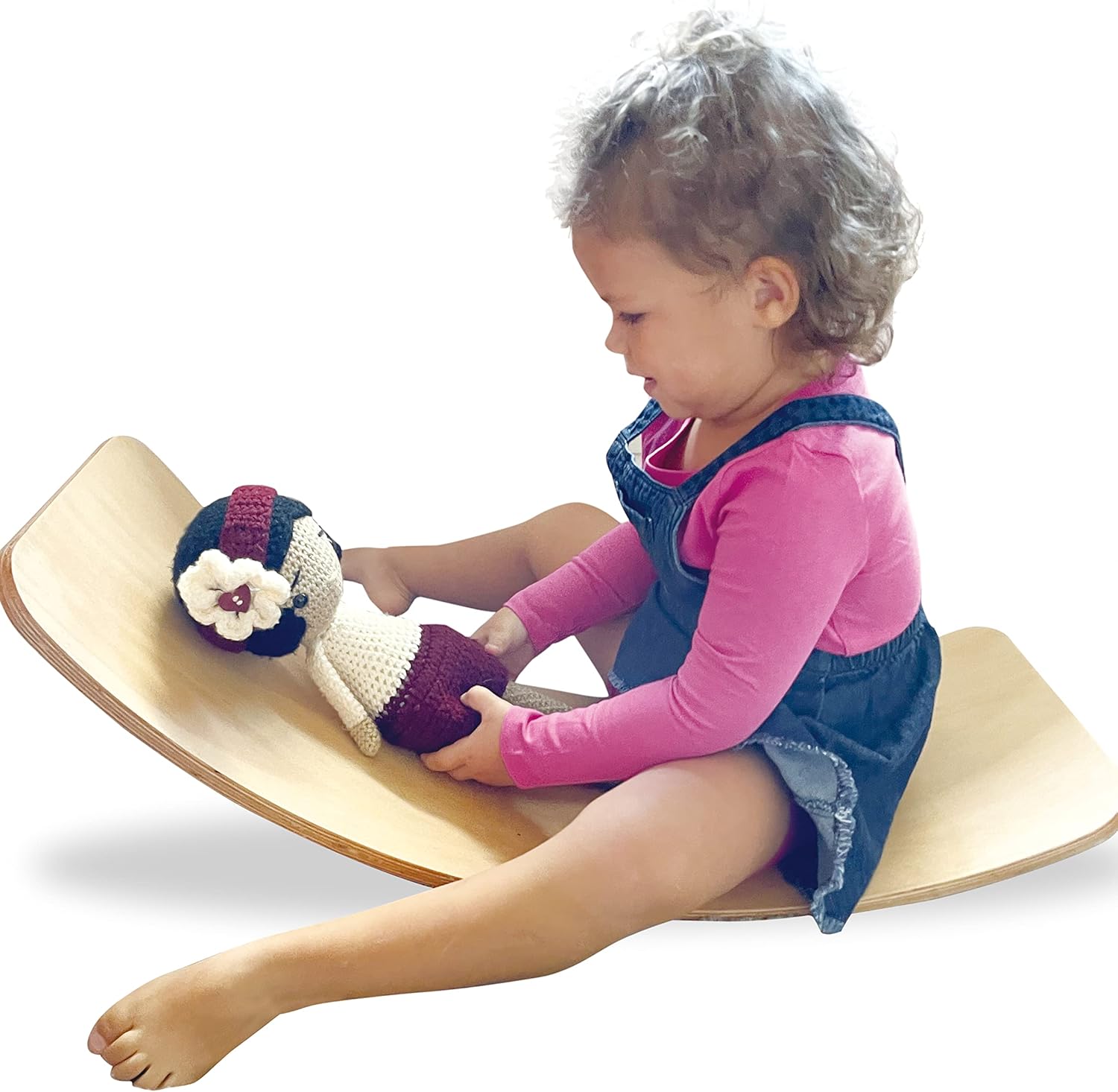 HUOVTR Wooden Balance Board Kids, 35" Natural Wooden Wobble Balance Board For Kids,Toddler,Teen & Adults, Holds Up to 350lbs, the Child Gift For Christmas, Body Training, Rocker Board For Yoga, Open Ended Learning Toy Gift : Sports & Outdoors
