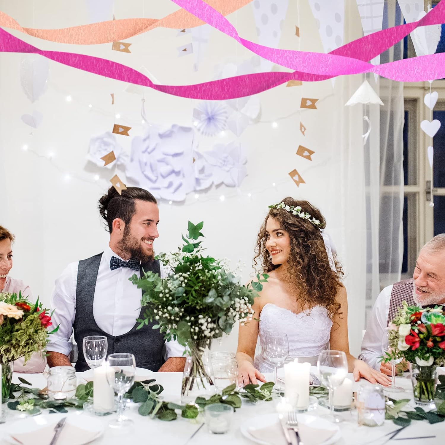 Pastel Streamers,Crepe Paper Streamers 8Rolls With Tinsel