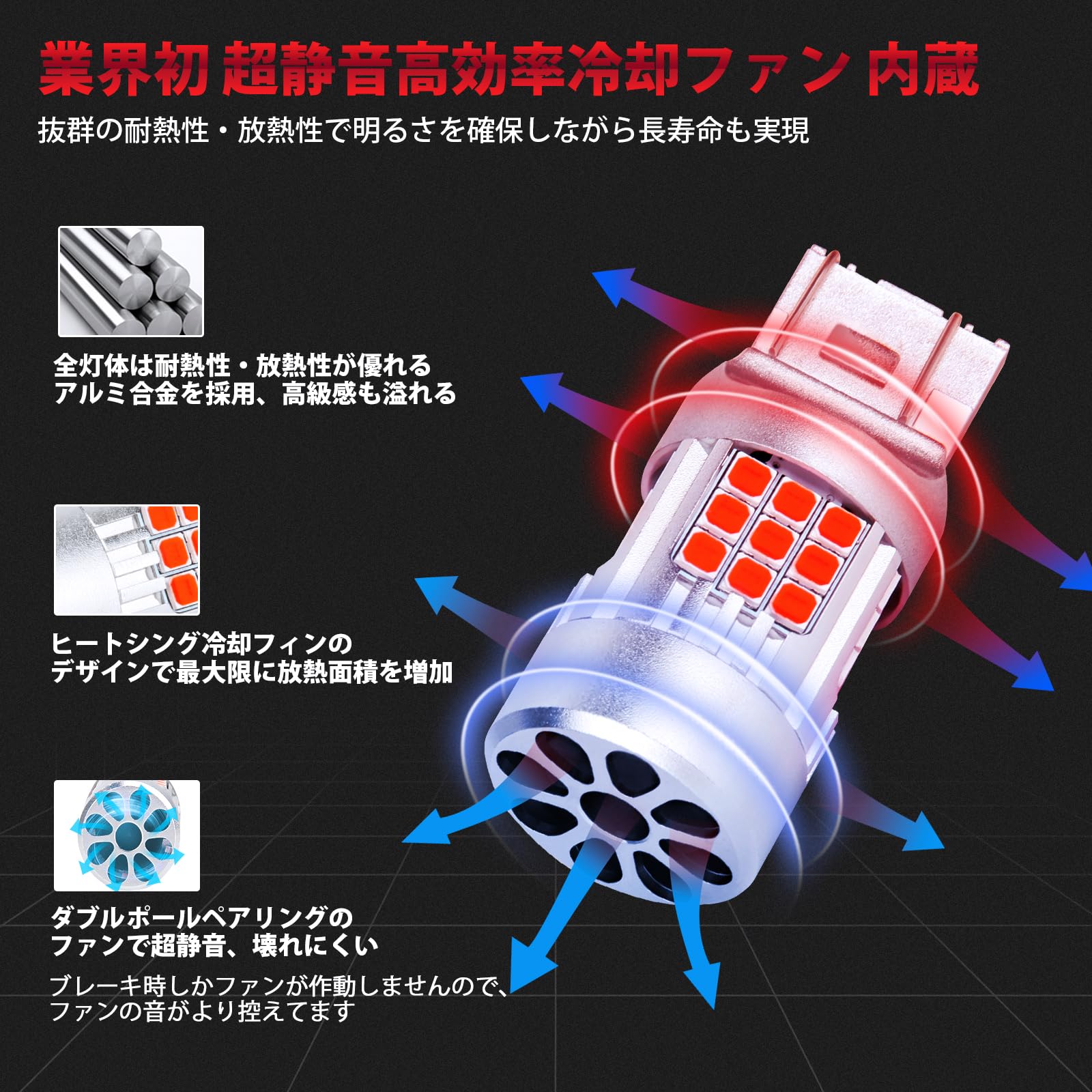 Amazon | OPPLIGHT T20ダブル LED ブレーキランプ 赤 レッド 車検対応