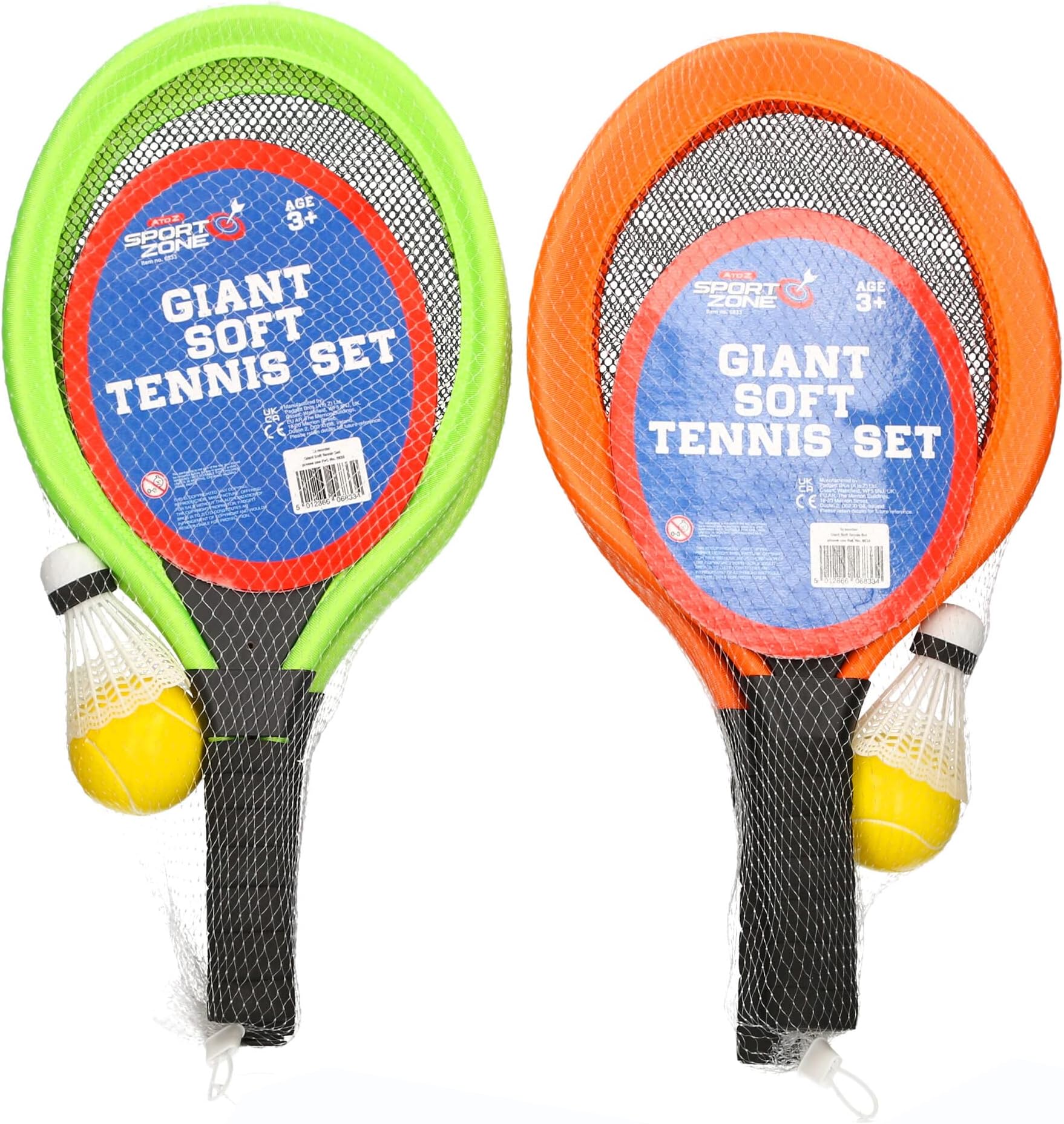 Atoz 6833 Soft Tennis, Assorted, green or orange, 43.5 x 23.5 cm