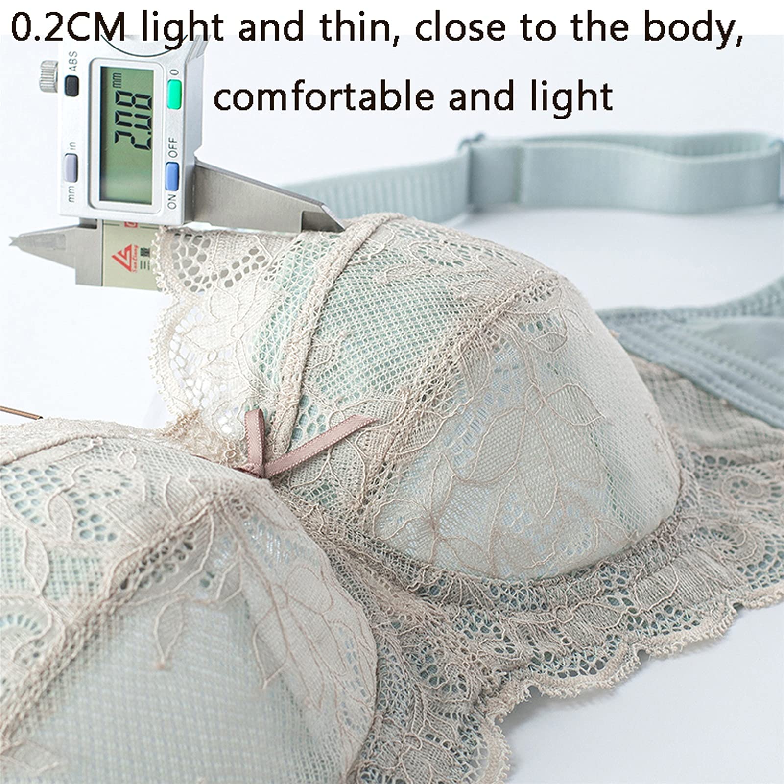 Reggiseno trasparente per donna, senza fili Full Figura Reggiseni in pizzo, Plus Size Copertura completa senza imbottitura in pizzo mesh biancheria intima