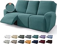 Vista 42 de JIVINER Fundas de sofá reclinable de 8 piezas, fundas elásticas de jacquard para sofá reclinable, fundas para sala de estar, protector suave de 3