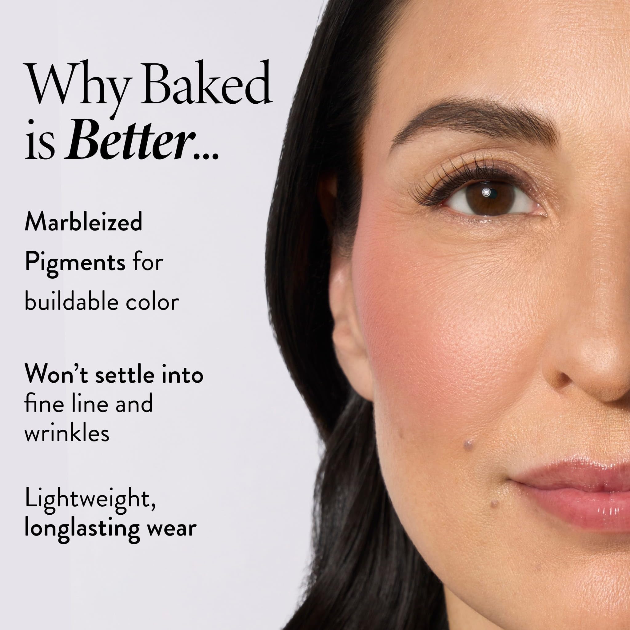 LAURA GELLER NEW YORK Blush-n-Brighten Marbleized 2 en 1 rubor, rosa iluminado por el sol, cepillo de rubor en ángulo, ultra suave, nunca se desprende (2 piezas)