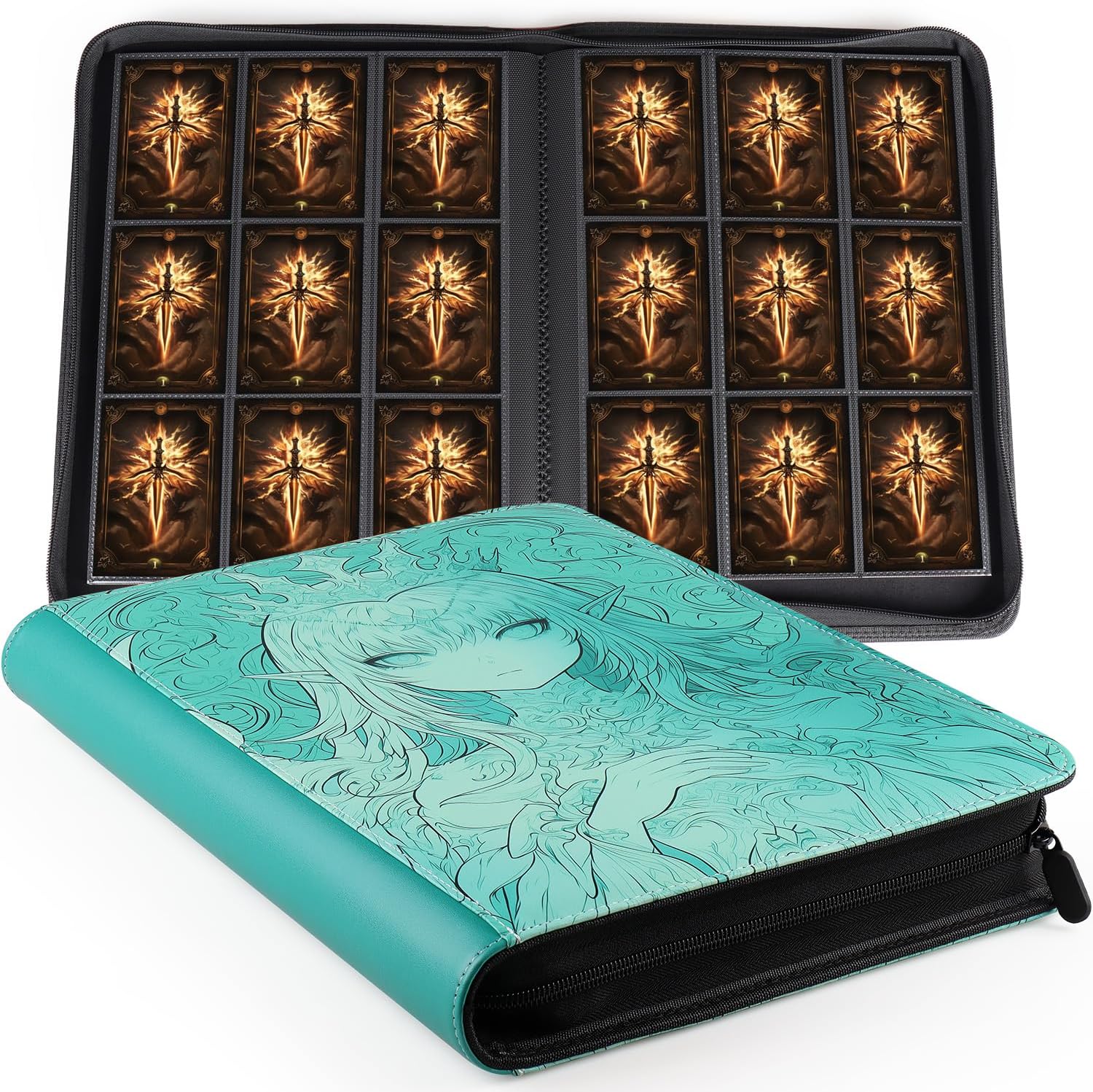 Amazon.com: VEELAM 9 Pocket Trading Card Binder for 360 Side Loading ...