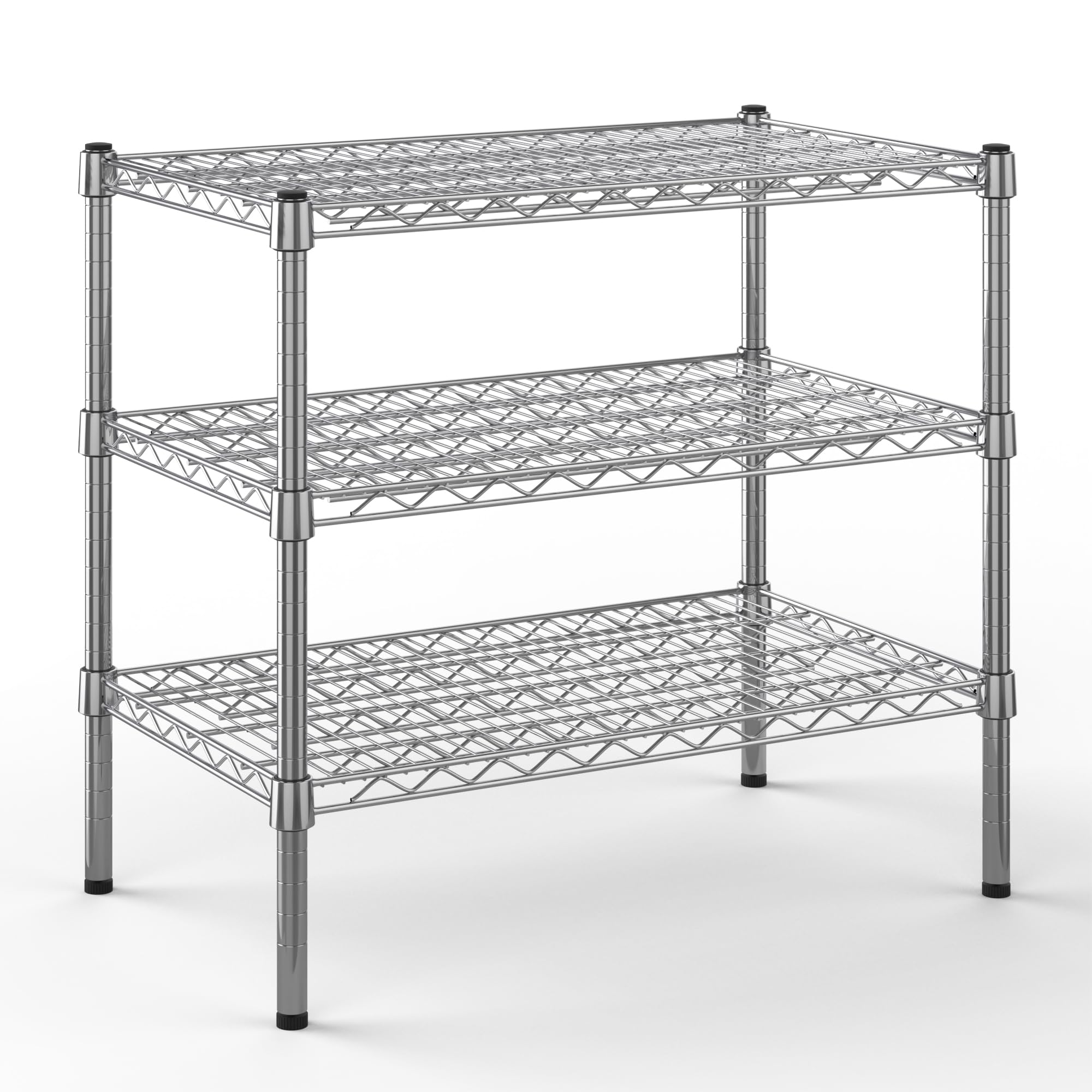 18" Deep x 30" Wide x 27" Height Wire Shelving Kit | 3-Tier | NSF Commercial Storage Rack Unit