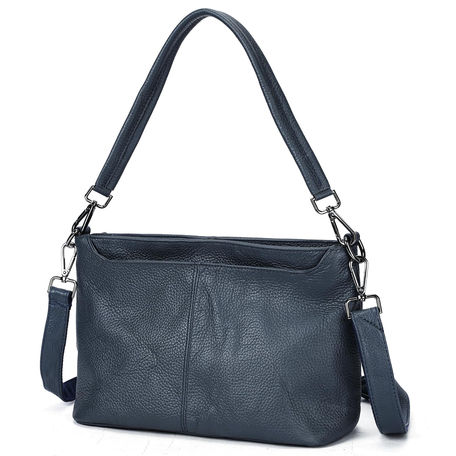 BAIGIO Bolso de Mano para Mujer Tamaño Medio de Piel Auténtica, Bolso Bandolera con Correa Ancha Ajustable y Extraíble, Regalo Bolsos Mujer Ideal para el Uso Diario, Viajes y Compras