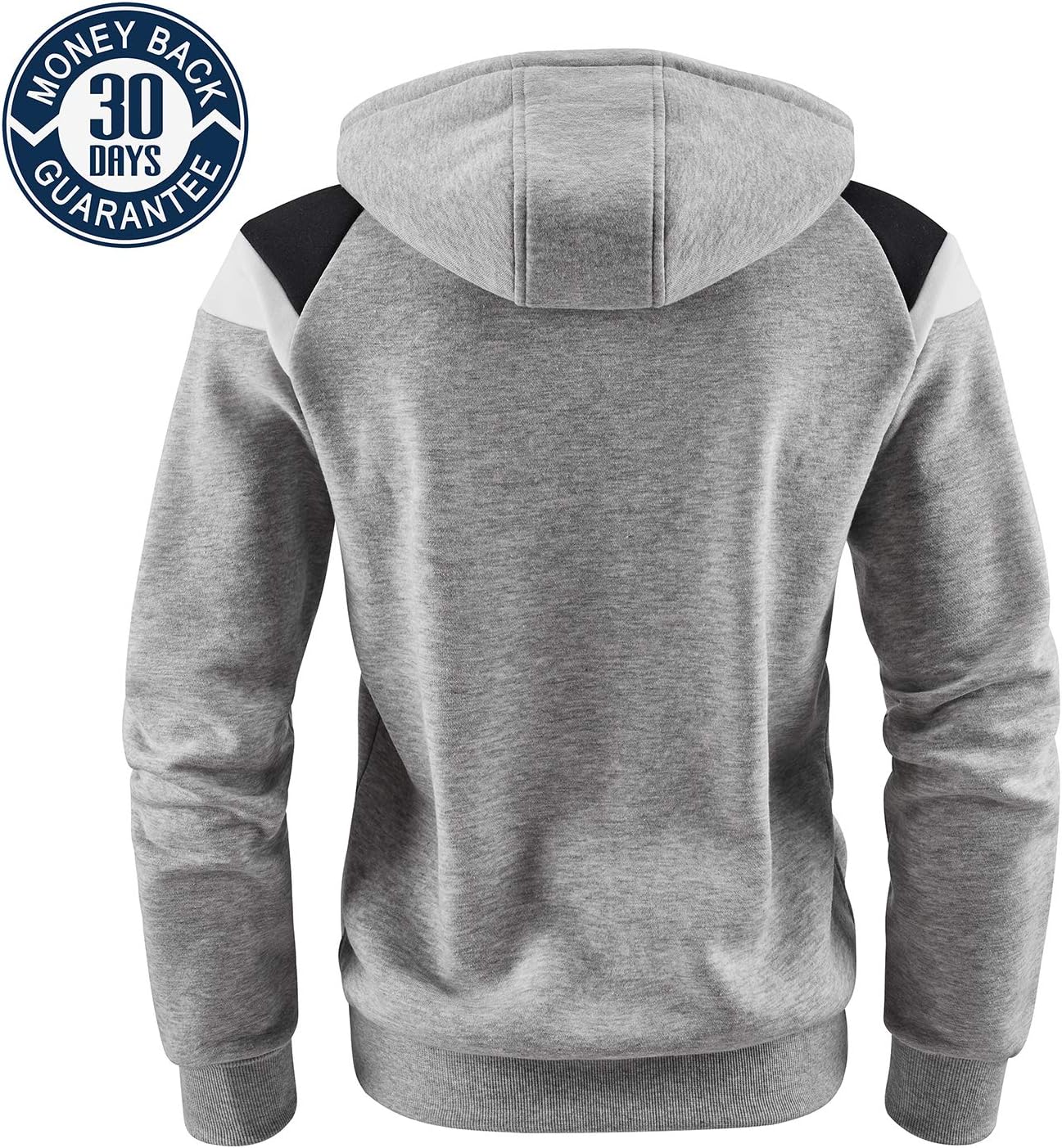 Men's Full Zip Fleece Hoodie zippered Color Block hooded slim Fit Long Sleeve Lightweight Sweatshirt - Image 3