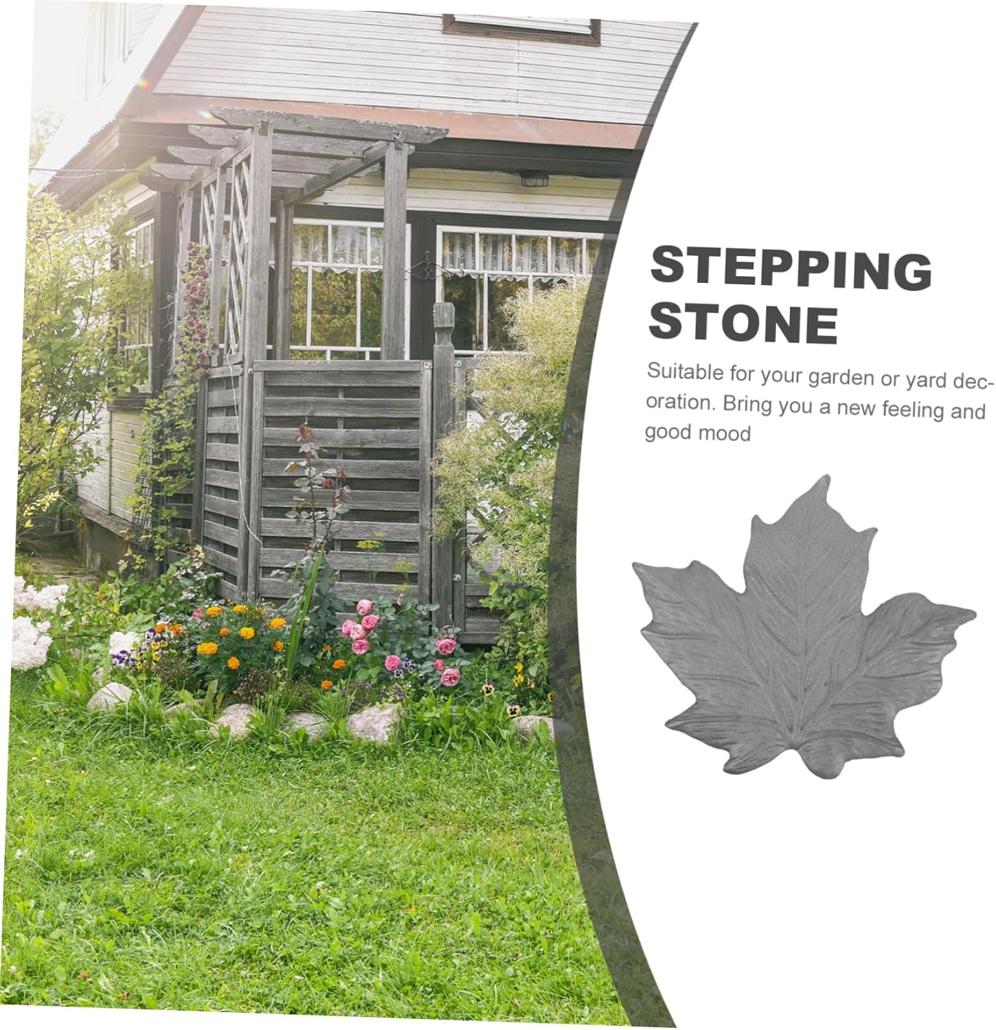 Totority 1.35kg Stepping Stone Maple Decor Iron Lawn Ornament for Garden Pathway Lightweight Portable Design for Outdoor Landscaping and Home Decoration