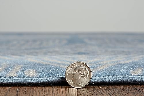 Miniatura 7 de Linon Home Decor Products Leona Barker - Alfombra de área azul y gris claro de 6 pies 5 pulgadas x 9 pies 3 pulgadas