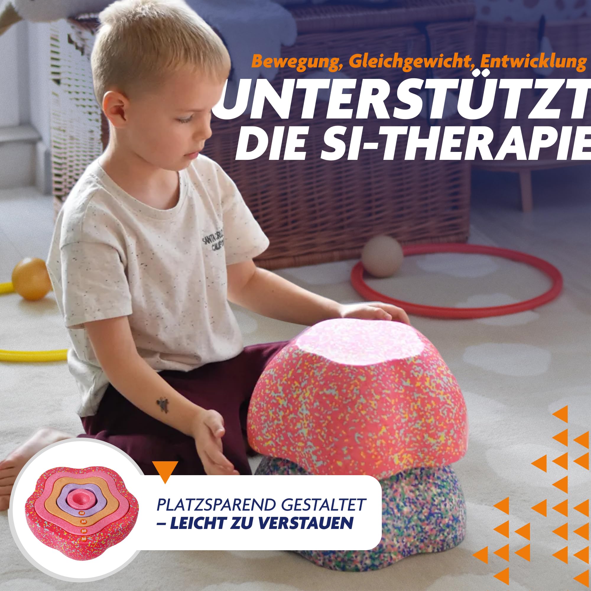 Rocks, Sensorische Balanciersteine für Kinder – 5er Set – Belastbar, Fördert Gleichgewicht, Motorik & Koordination – Indoor & Outdoor