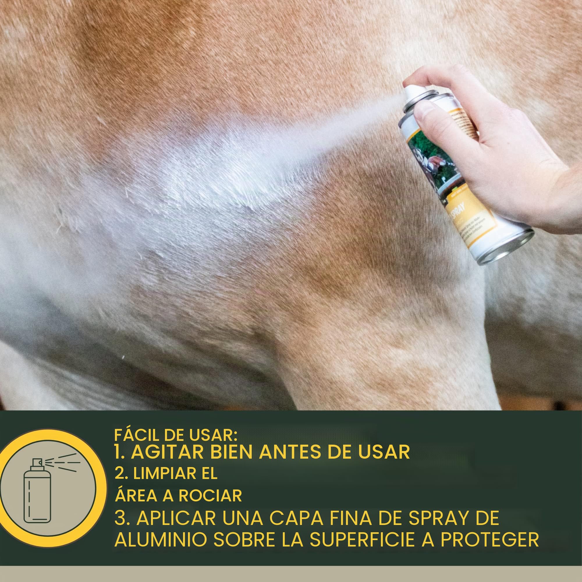 Spray de plata para caballos I Spray protector de heridas para animales I Spray de plata para perros y gatos I Spray de plata de aluminio I Desinfección Yeso en spray I Cuidado y desinfección 2*200ml