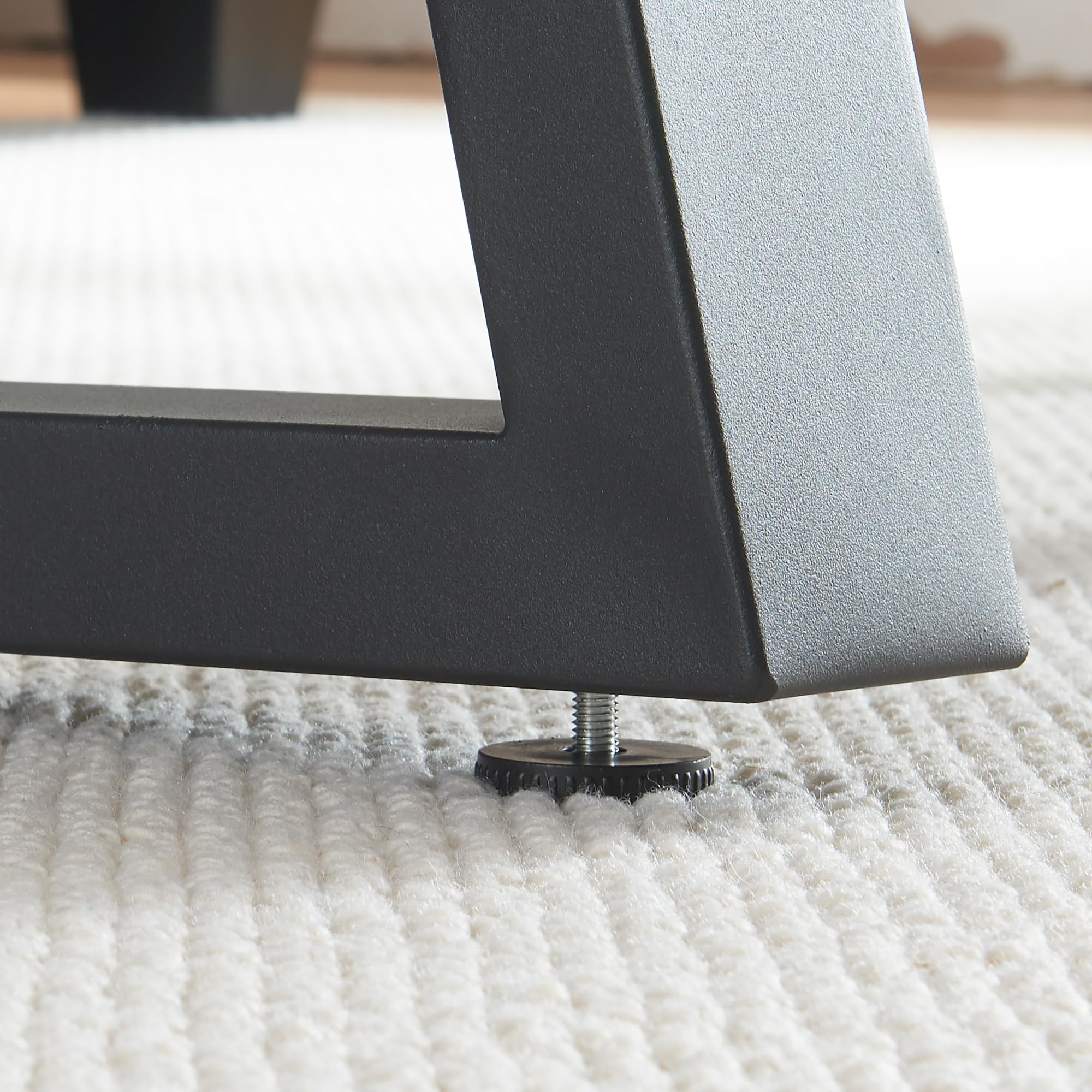 [en.casa] Set de 2 Patas de Mesa Greiling Conjunto de 2 Pies de Mueble DIY con Patas Niveladores de Estilo Atemporal en Forma de Trapecio Acero Sinterizado 72 x 70 cm - Negro