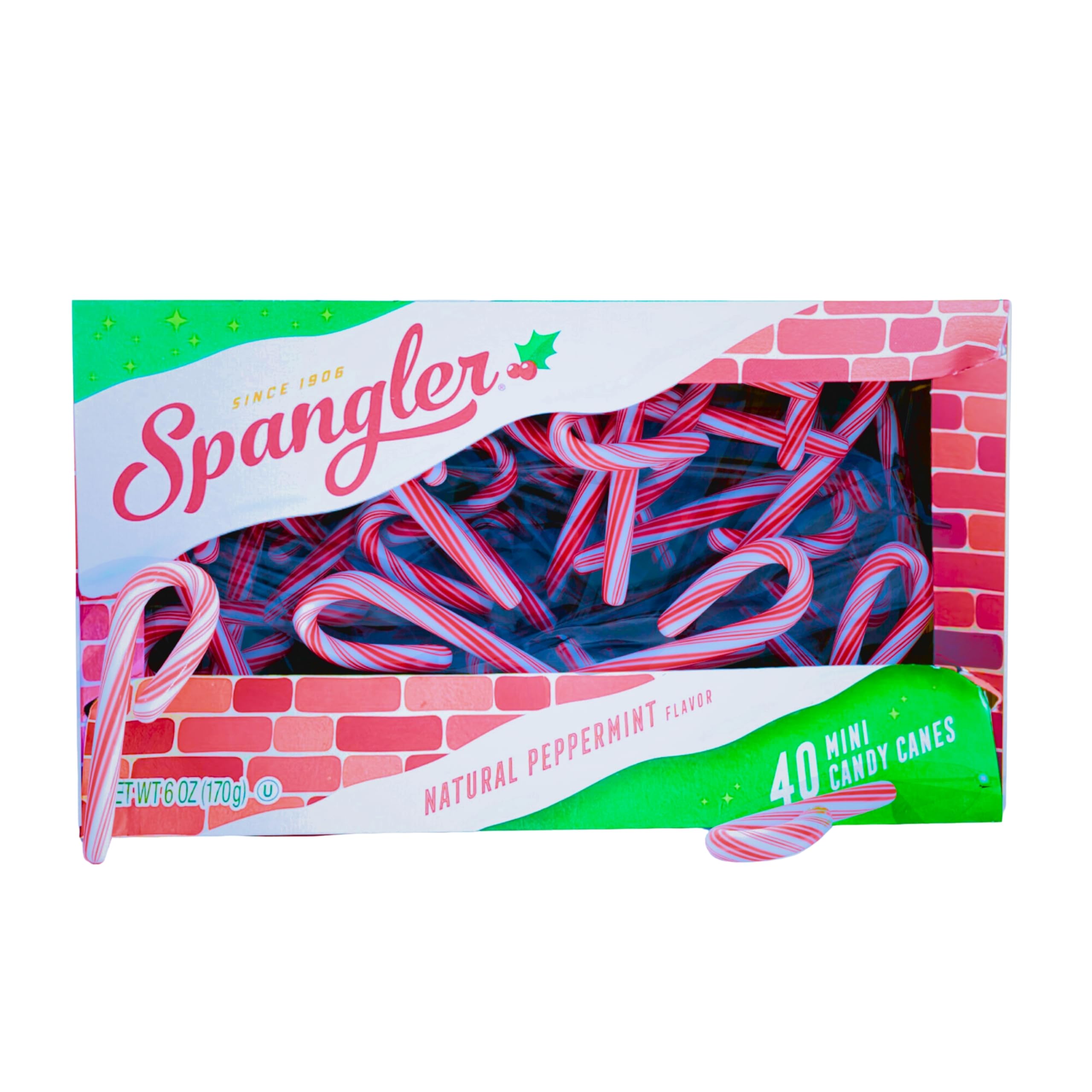 Candy Cane Spangler Bastones de Caramelo Dulce Comestibles Menta 40 mini