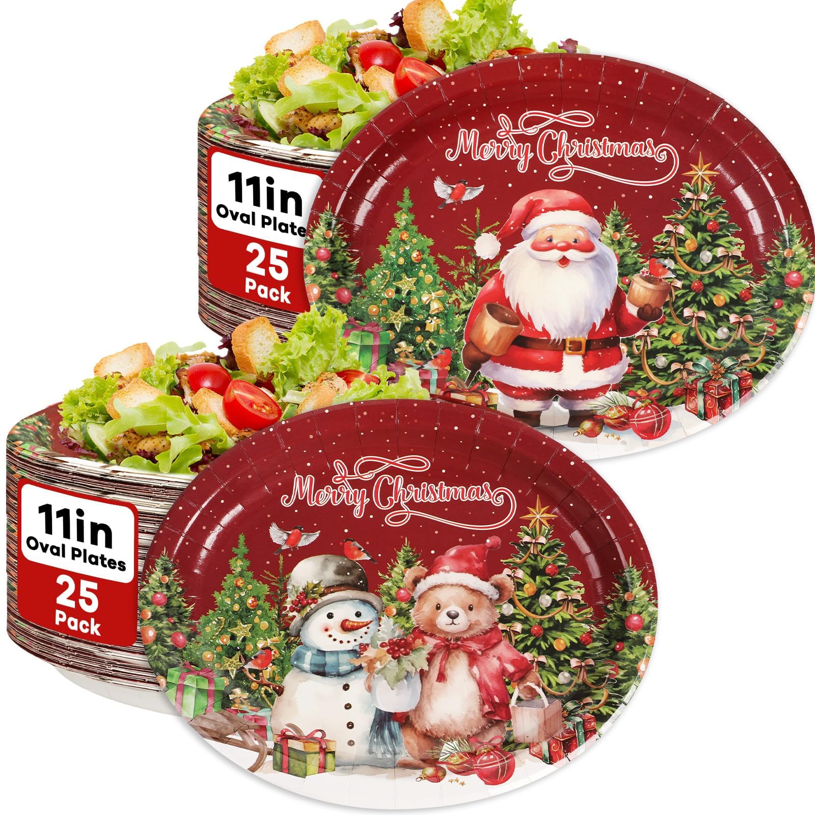 Assiettes jetables pour Noël sans vaisselle à faire après le repas du réveillon
