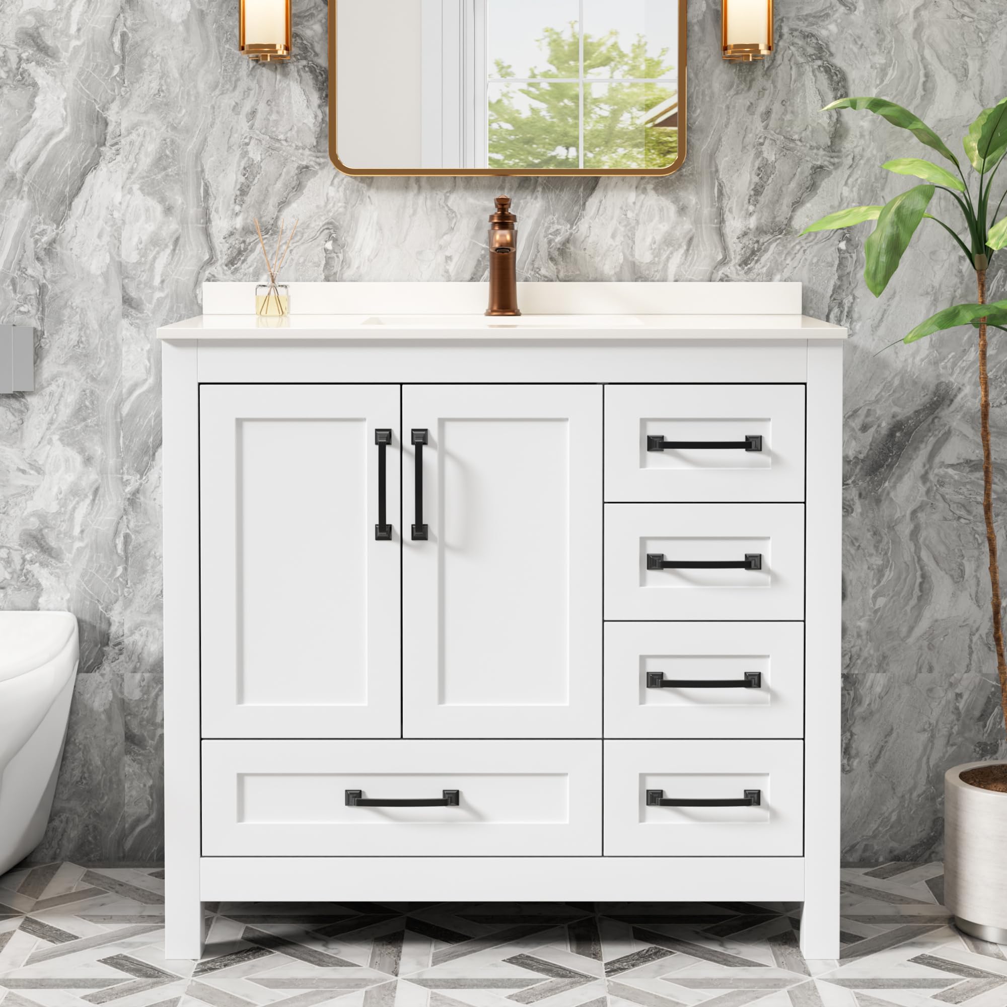 Amazon.com: eclife 36" Bathroom Vanities with Sink Combo, Modern ...