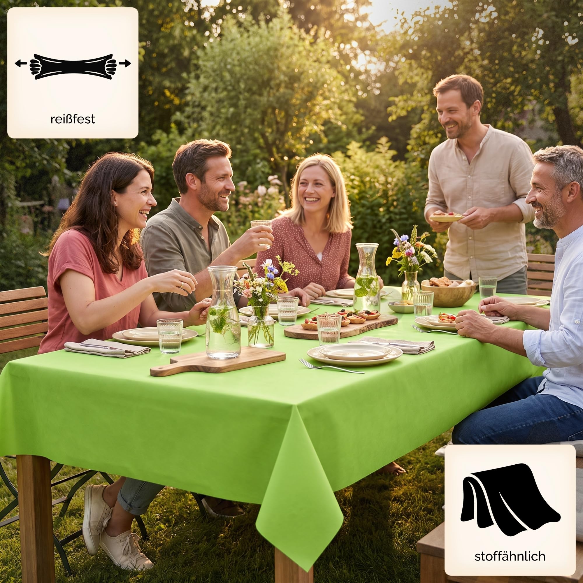 Sensalux Nature Vlies Tischdeckenrolle 1,18 x 40m, Perle | Vlies Tischdeckenrolle abwaschbar & wasserabweisend, stoffähnliche Meterware für Party, Geburtstag, Event & Catering