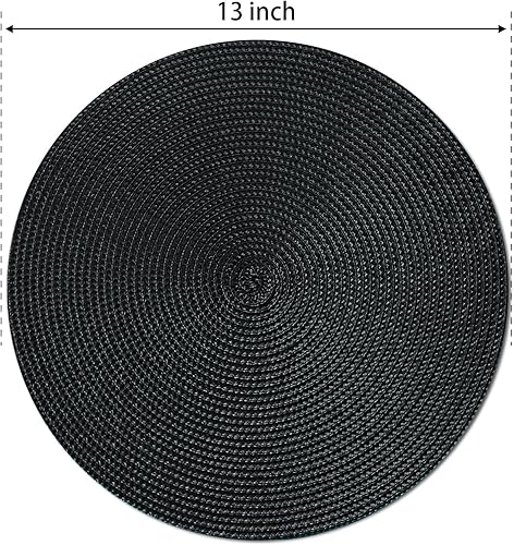 Miniatura 4 de FunWheat Juego de 4 manteles individuales redondos trenzados para mesas de comedor, tejidos, lavables, antideslizantes, pequeños de 13 pulgadas (S