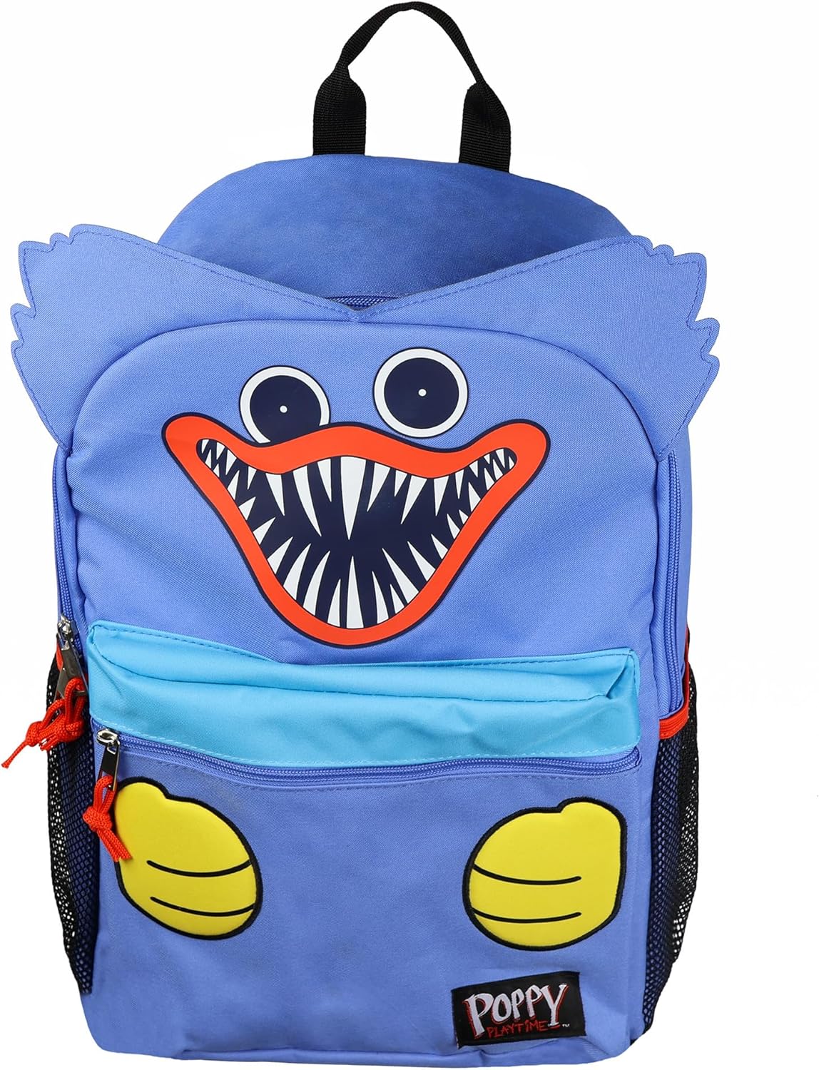 Mad Engine Poppy Playtime Huggy Wuggy Backpack 18" Character Design Multipurpose Tote Bag with 3D Ears