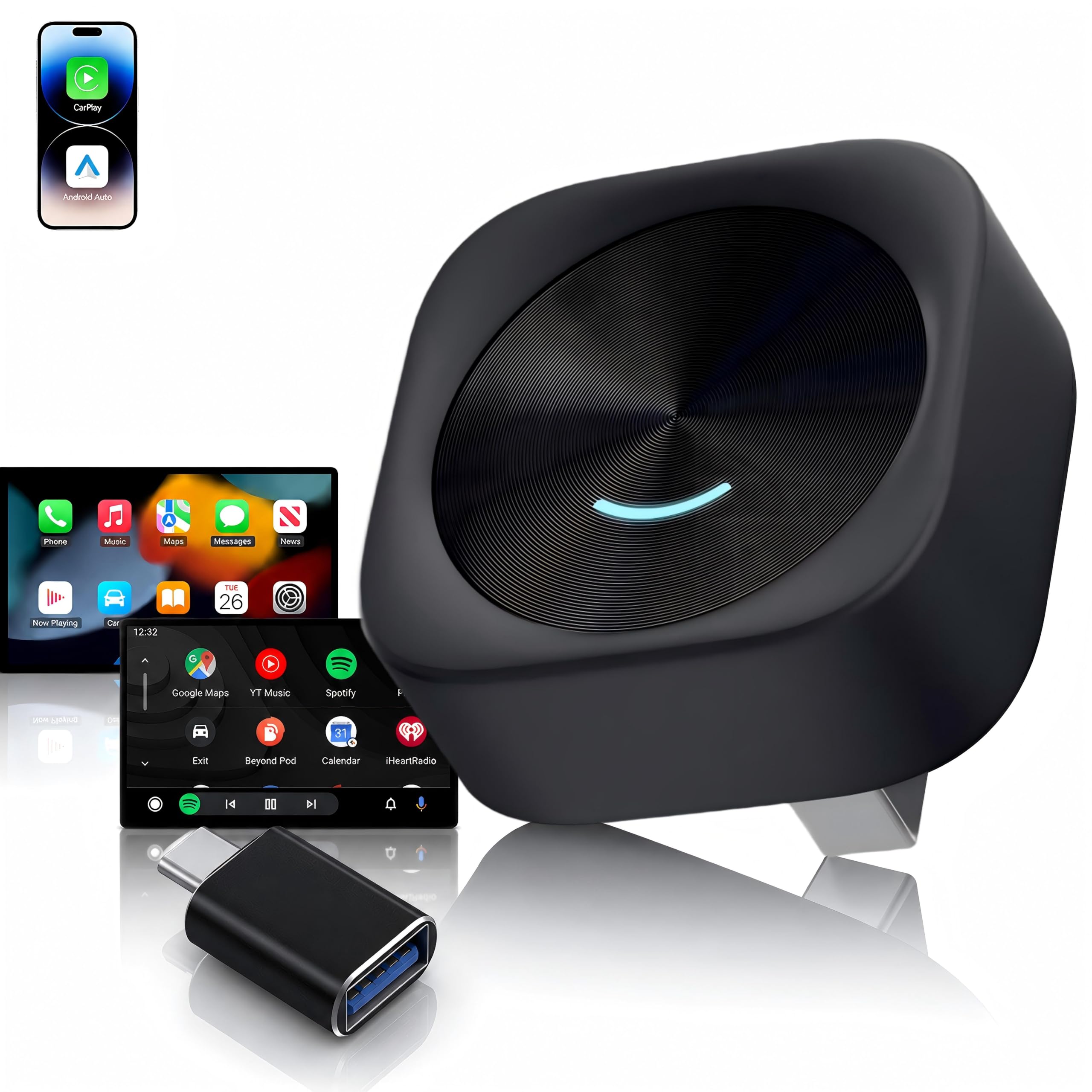iGENJUN Wireless CarPlay & Android Auto Adapter, Convert Wired to Wireless, Fast Auto Reconnect, Plug & Play for Factory Wired CarPlay Vehicles, Compatible with Most Cars 2016+, Black-image-38