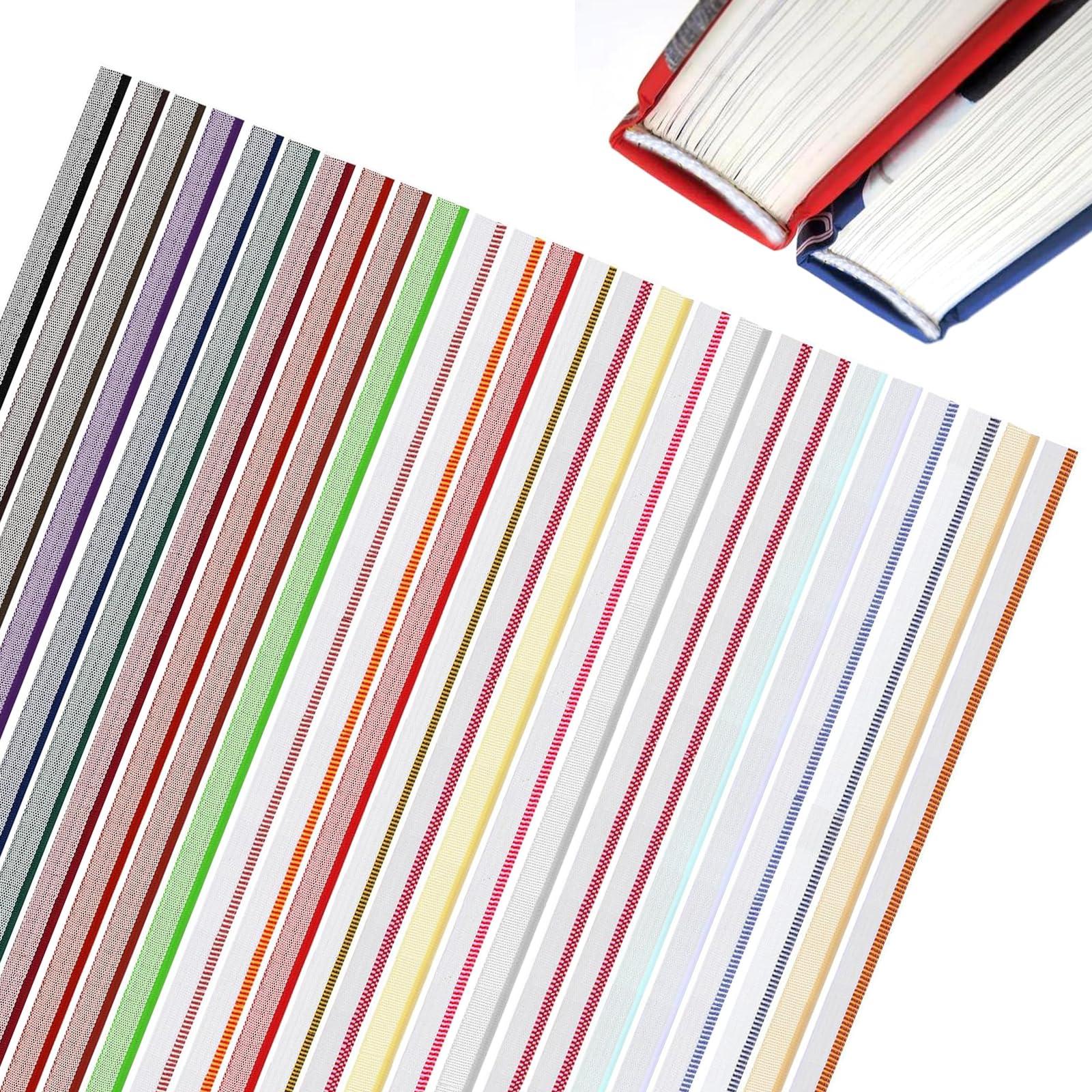 Yytol Colorful Book Binding Headband, 26 Pcs 11.8 X 0.5 Inch Cotton Book Binding Cloth Headbands Endbands Bookbinding Supplies For Beginners