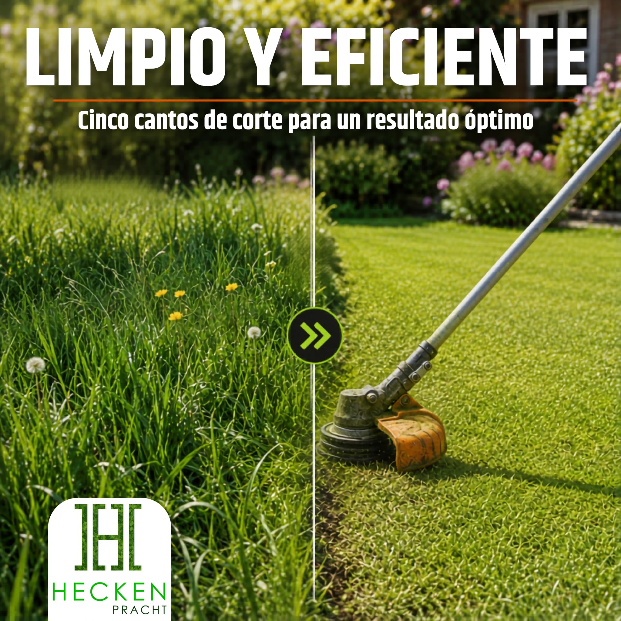 Heckenpracht® Hilo desbrozadora con núcleo reforzado 3mm ⌀ x 100m | perfil estrella extra afilado | hilo para desbrozadora | hilo para cortabordes | hilo nylon