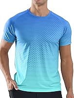 Veepro Men's Quick Dry Running T-Shirt - Moisture Wicking Breathable 4-Way Stretch Gym Workout Shirt UPF 50+