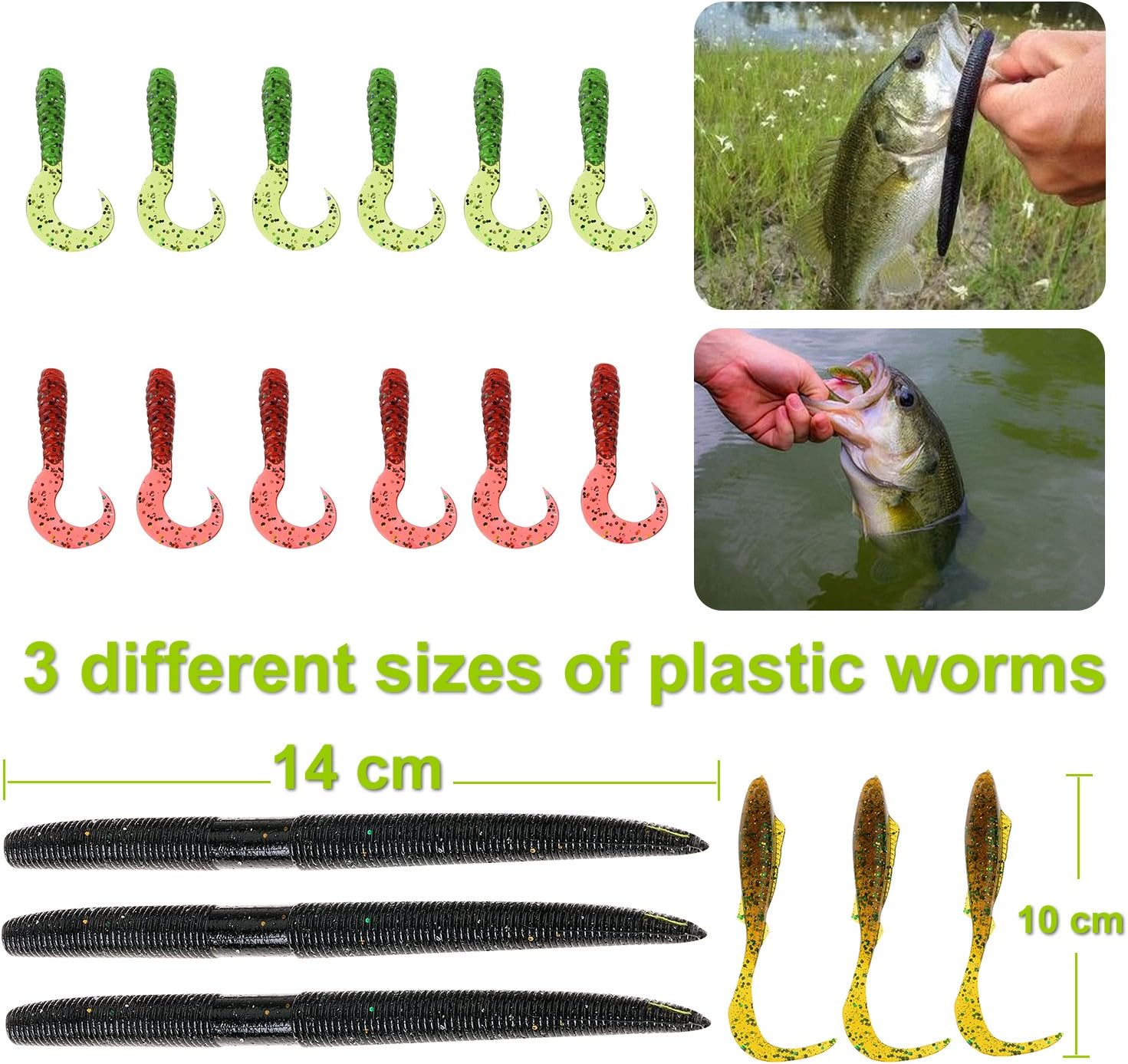 PLUSINNO Fishing Lures Baits Tackle including Crankbaits, Spinnerbaits, Plastic worms, Jigs, Topwater Lures , Tackle Box and More Fishing Gear Lures Kit Set, 102Pcs Fishing Lure Tackle : Sports & Outdoors