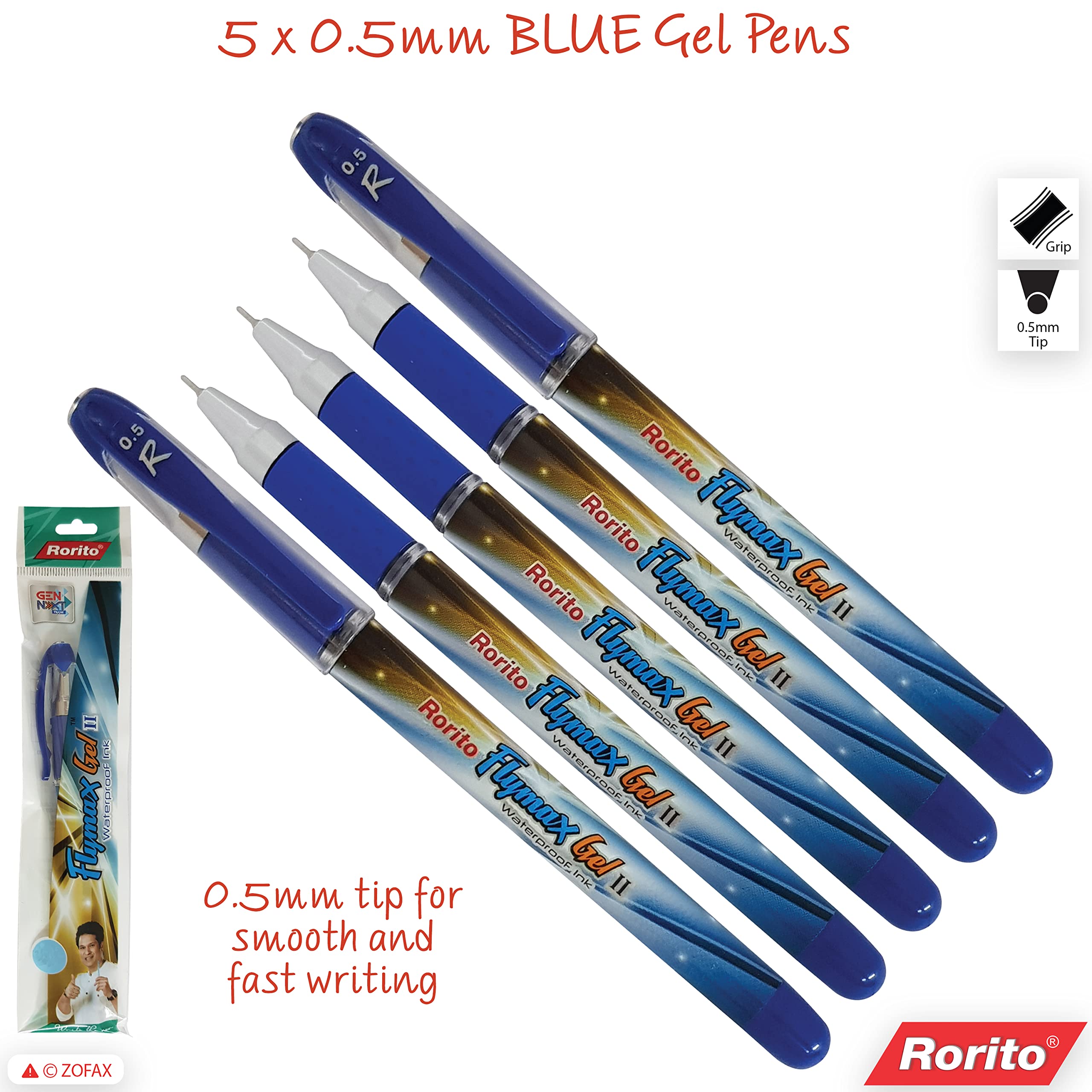 Rorito X 5mm Flymax Blue Gel Pens Waterproof Desertcart