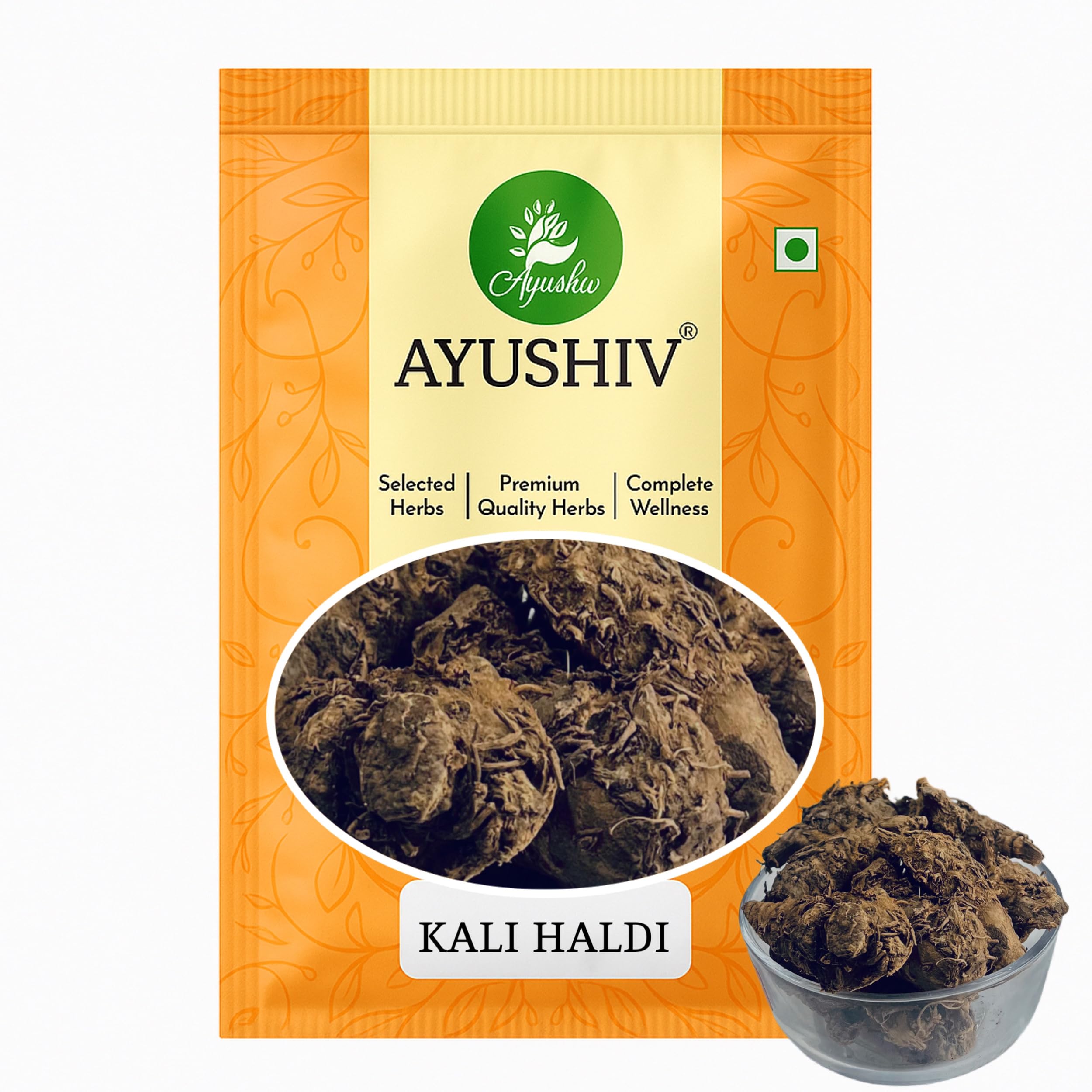 Ayushiv Kali Haldi (Curcuma caesia) | Black Turmeric – Dry Roots (20 Pieces)