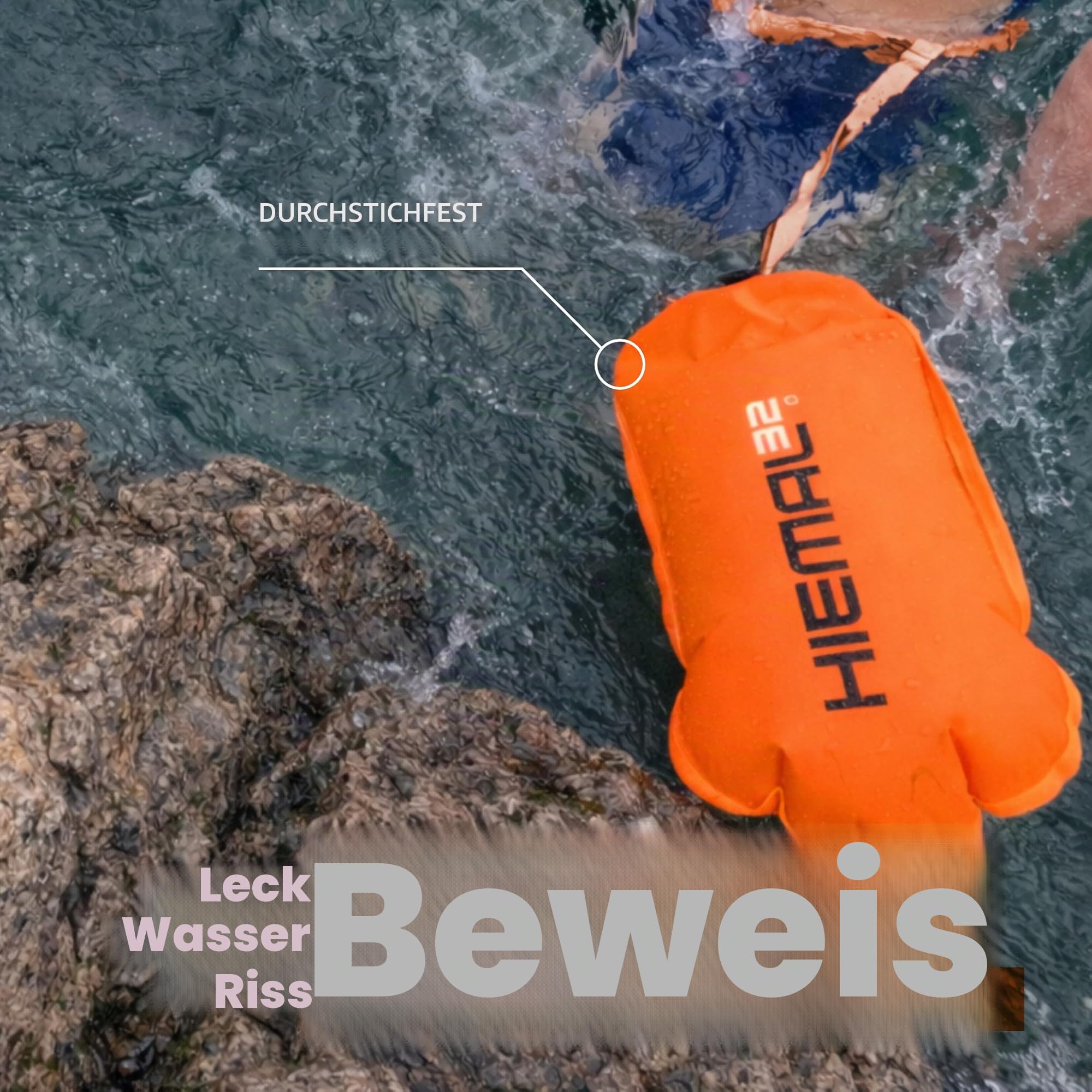 Schwimmboje für offenes Wasser mit Trockensack, 15 l, vollständig wasserdichte Schwimmblase – sicher mit höherer Sichtbarkeit, gehärtetes Nylon und Ruhegriff, Schwimmboje – offene Wasserboje für alle