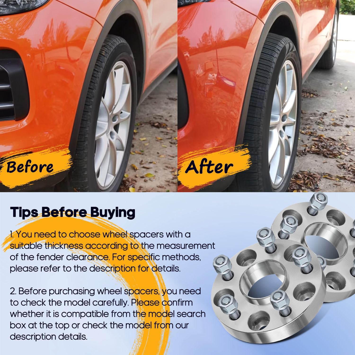 OCPTY 5x4.5 to 5x4.5 Wheel Spacers 1inch (25mm) Spacers 5x114.3 64.1mm Hub Bore 12x1.5 Thread Hubcentric Wheel Spacers Adapters fit for 2015-2017 for TLX 2006-2015 for Civic (2PCS)