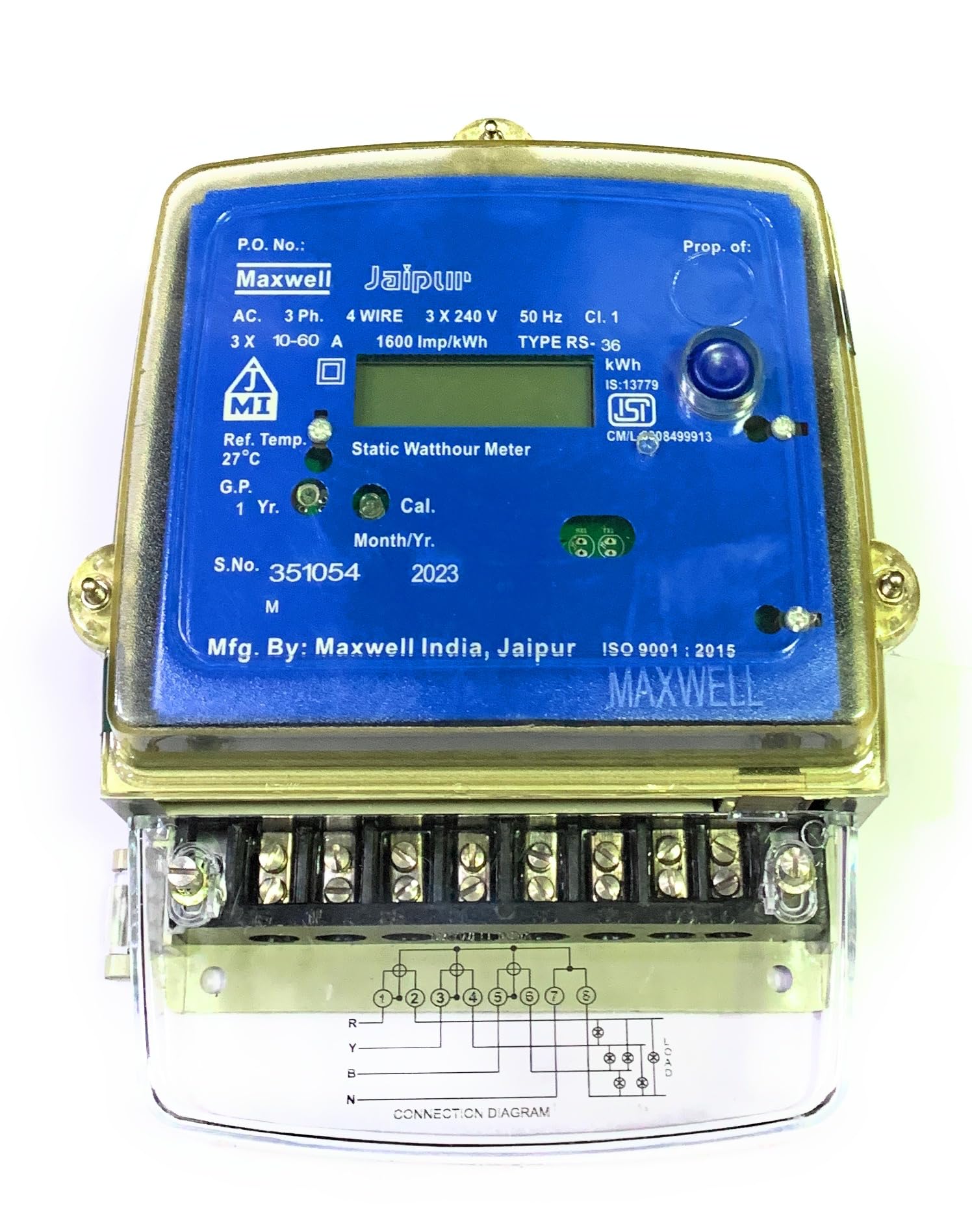 Litost® 3-Phase Three Phase Multi-Function LCD Display Energy Sub Meter 3X240V, 3X(10-60) Amp, 50Hz, 3200imp/kWh Class-1.0, ISI -Mark = 10-60 Amp (B0CJMHSM28) Amazon Price History, Amazon Price Tracker
