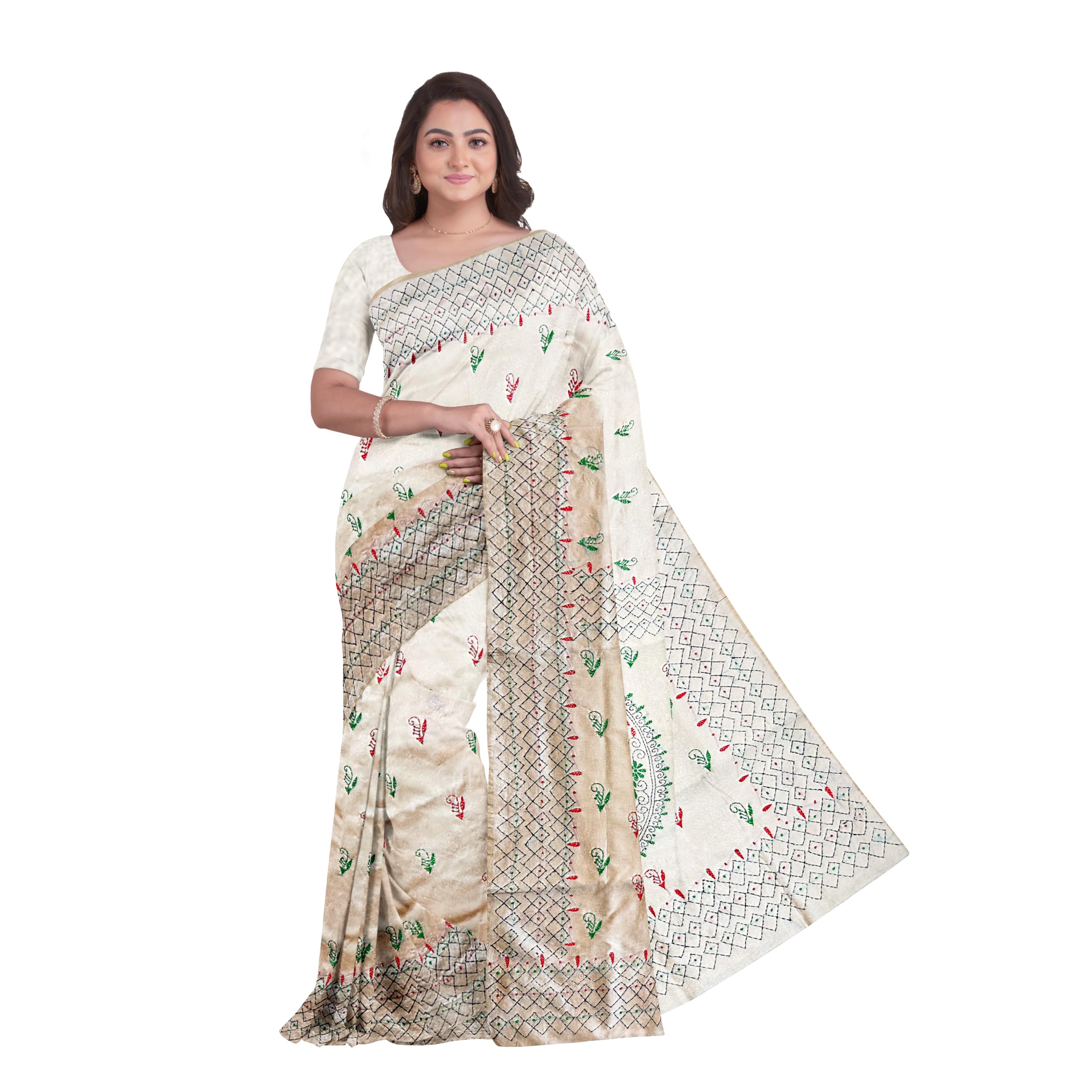 Kantha Stitch Assam Silk Koiri Design Handloom Saree-picture-48