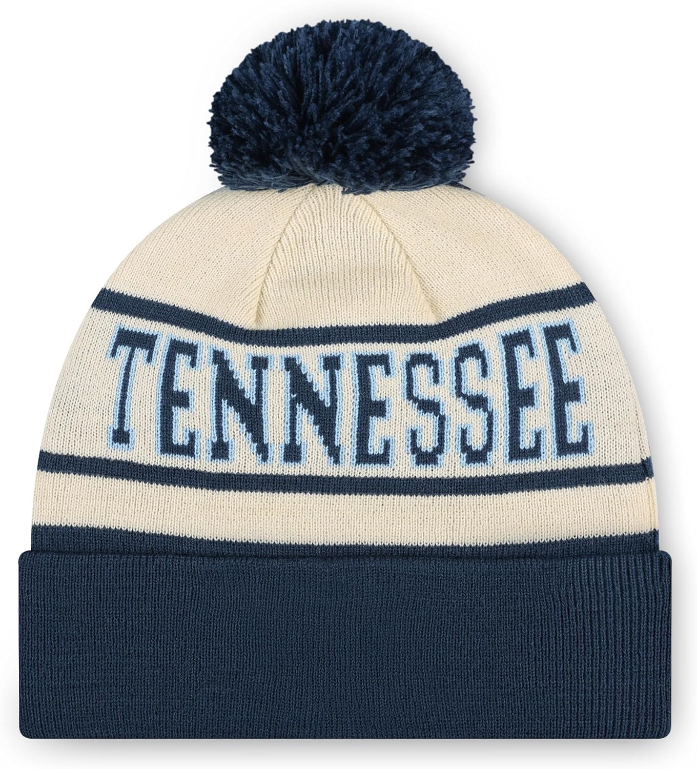 FOCO NFL Primary Team Logo Heritage Stripe Pom Beanie Hat