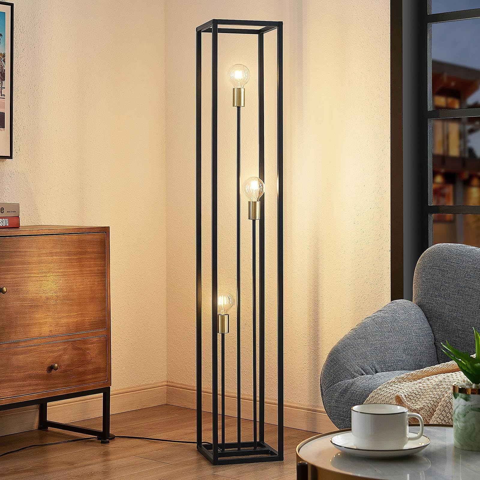 Lindby Lampada da terra (Moderno) colore Nero, in Metallo ad es. Soggiorno & Sala pranzo lampada