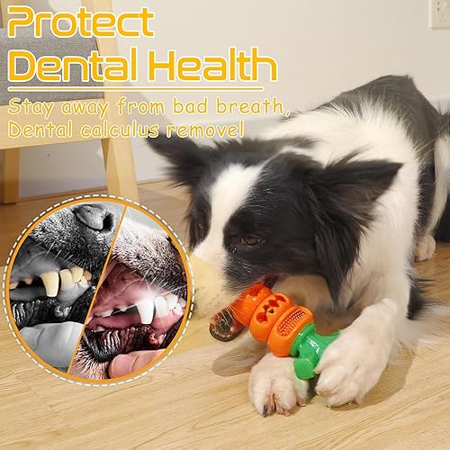Miniatura 3 de Juguetes para perros, juguetes indestructibles para masticadores agresivos, juguetes para perros dispensadores de golosinas dentales resistentes