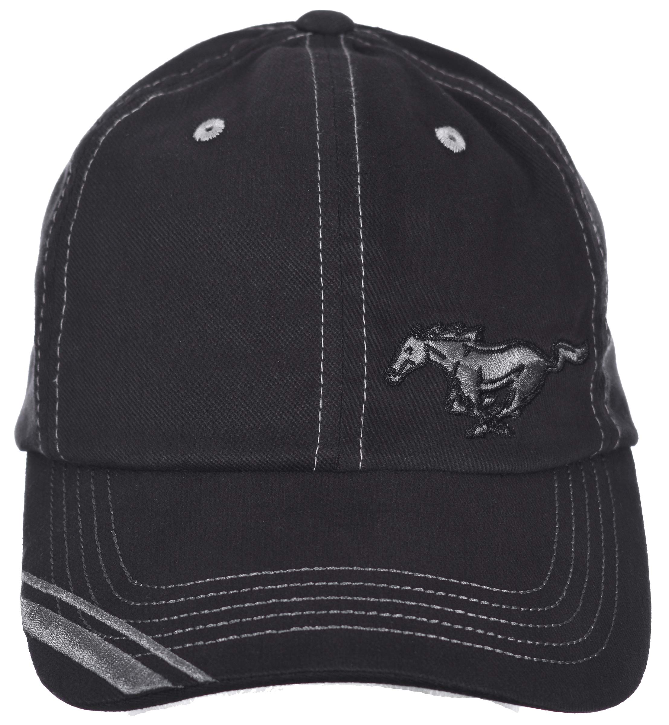 Checkered Flag Men's Ford Mustang Cap Adjustable Black Fabric Hat
