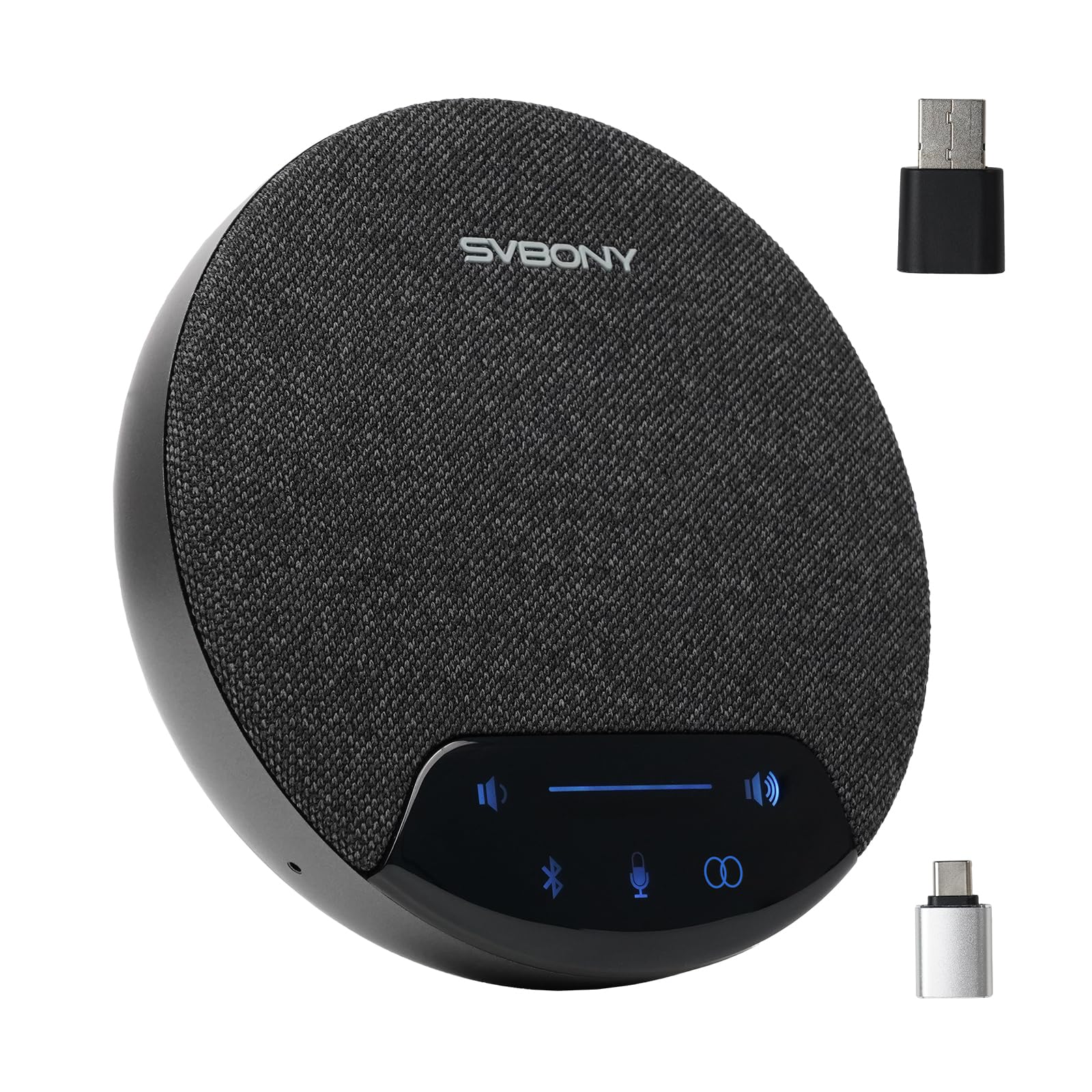 SVBONY SVN O1 Conference Microphone a Doppio Canale con Cancellazione del Rumore 3A+AI, 4 Microfoni per La Ripresa Vocale a 360°, 3 Connettori Plug-&-Play per Sala Conferenze di Medie Dimensioni